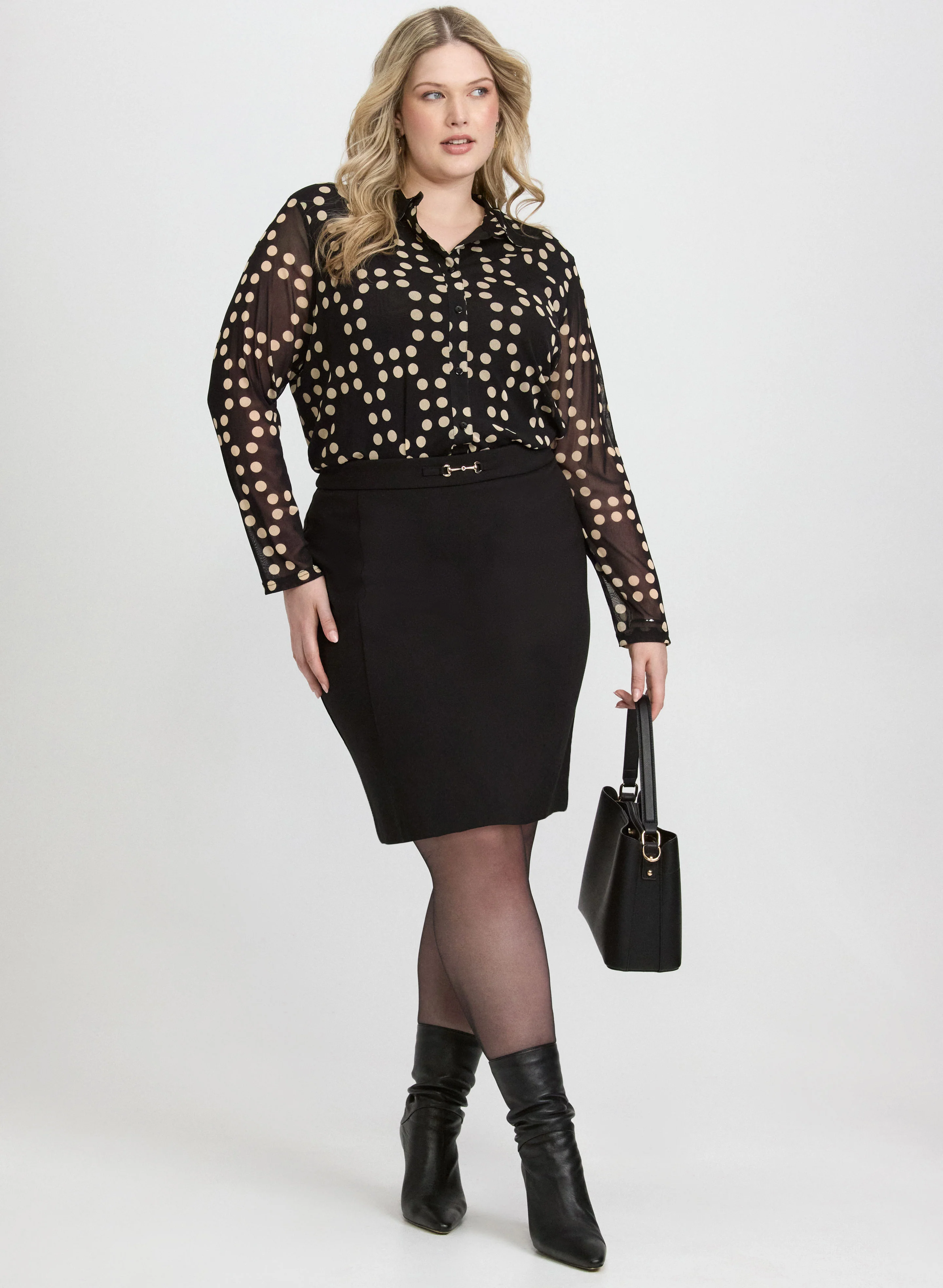 Joseph Ribkoff - Chain-Link Detail Skirt - Image 3