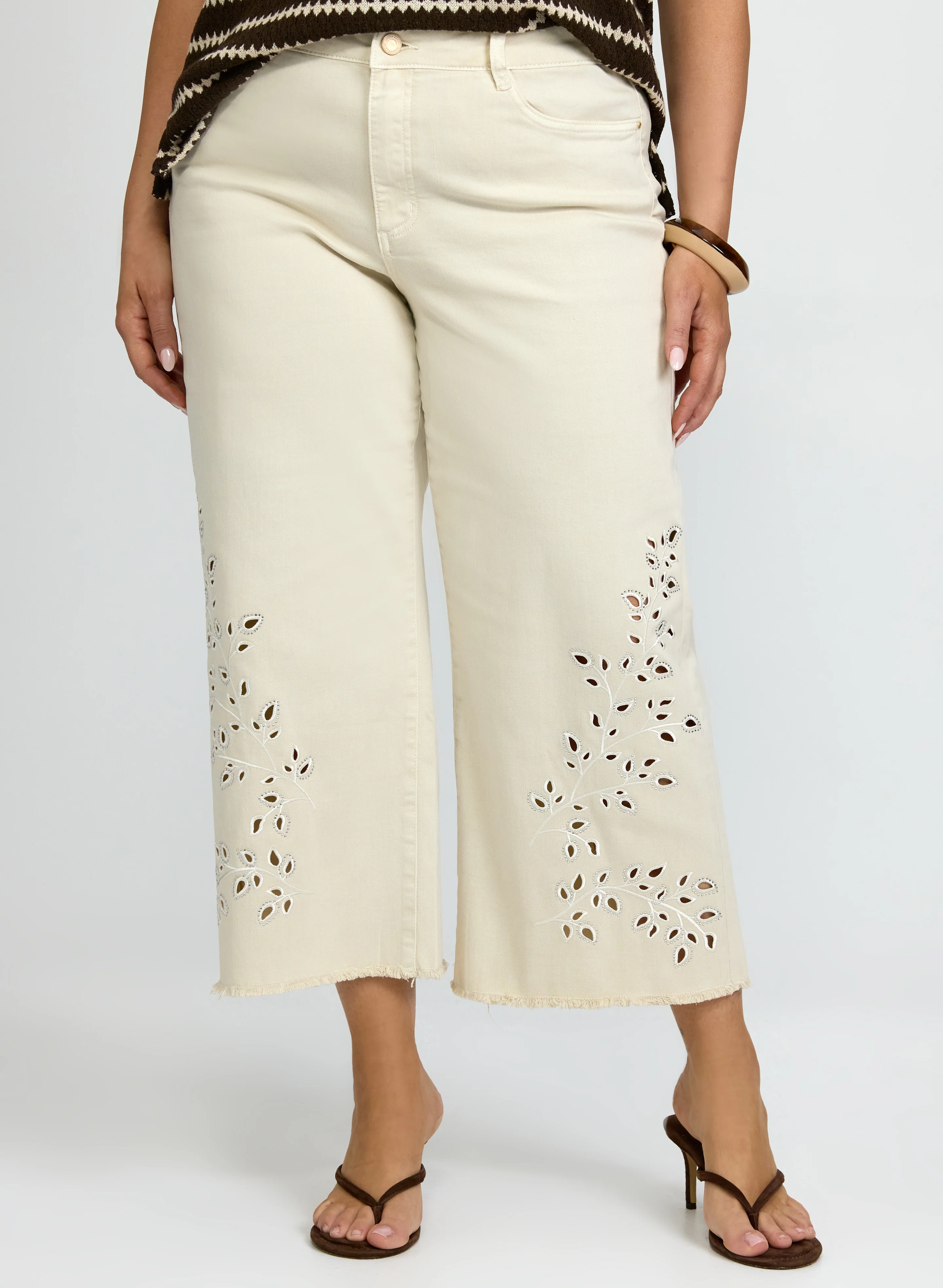 Joseph Ribkoff - Embroidered Denim Culottes