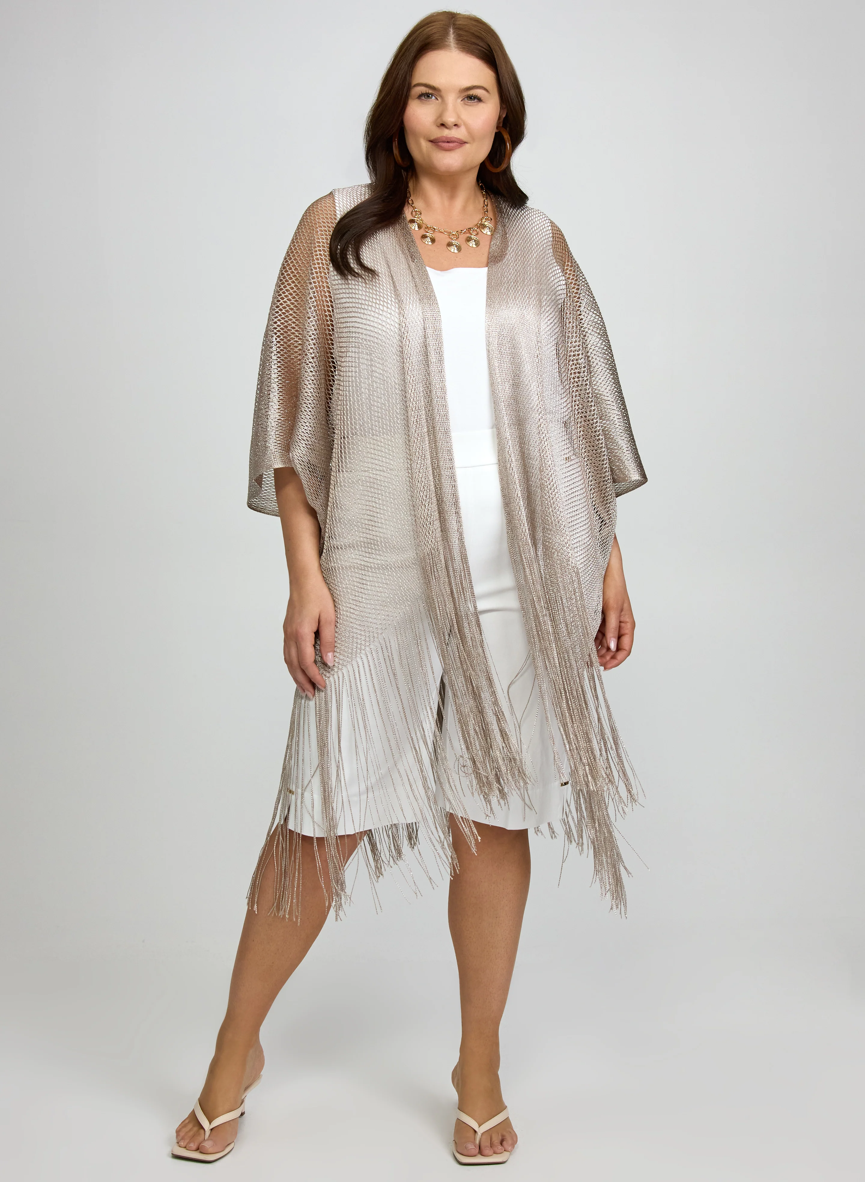 Joseph Ribkoff - Fringe Detail Cardigan - Image 3
