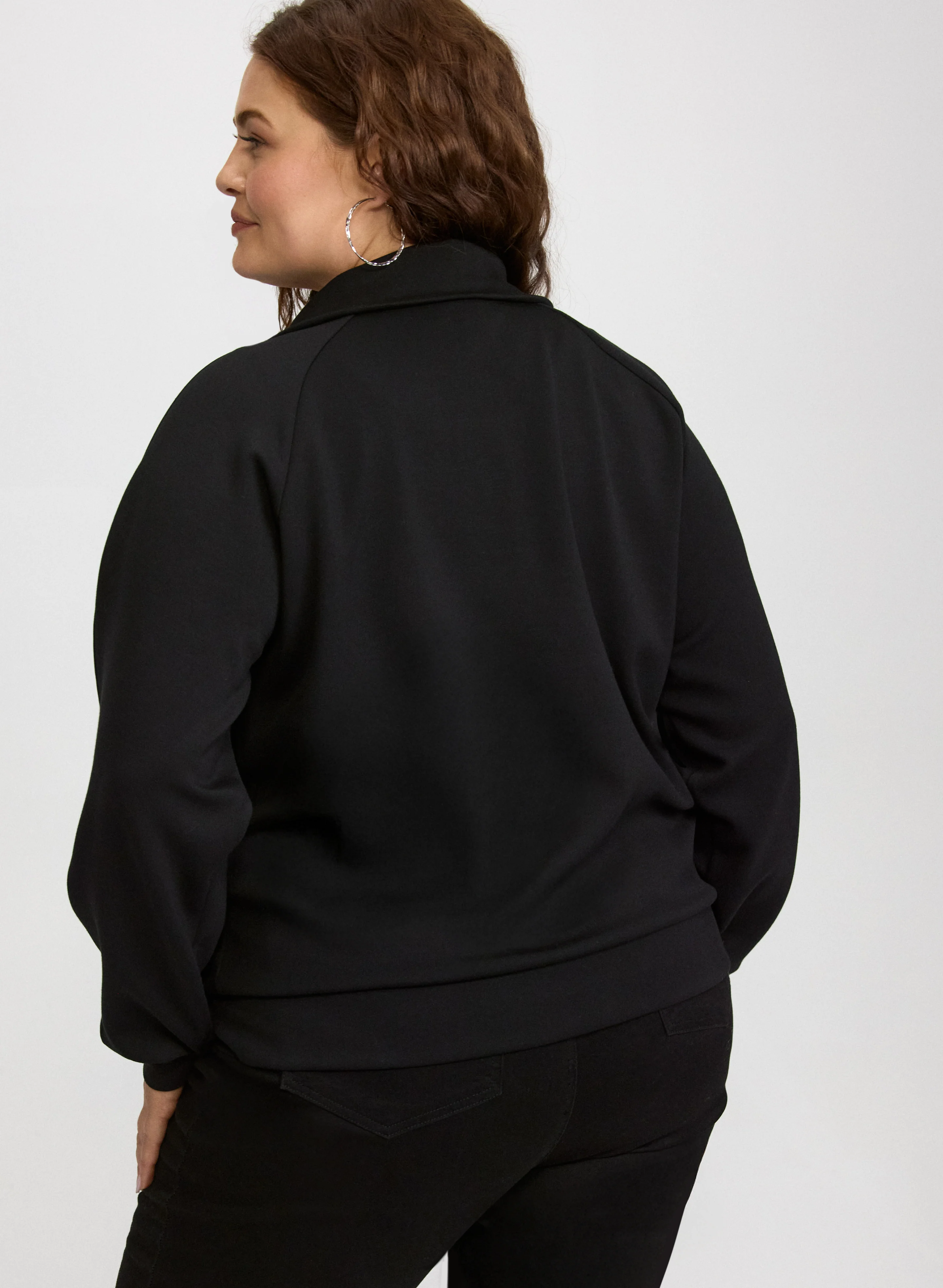 Joseph Ribkoff - Glitter Trim Zip-Up Top - Image 4