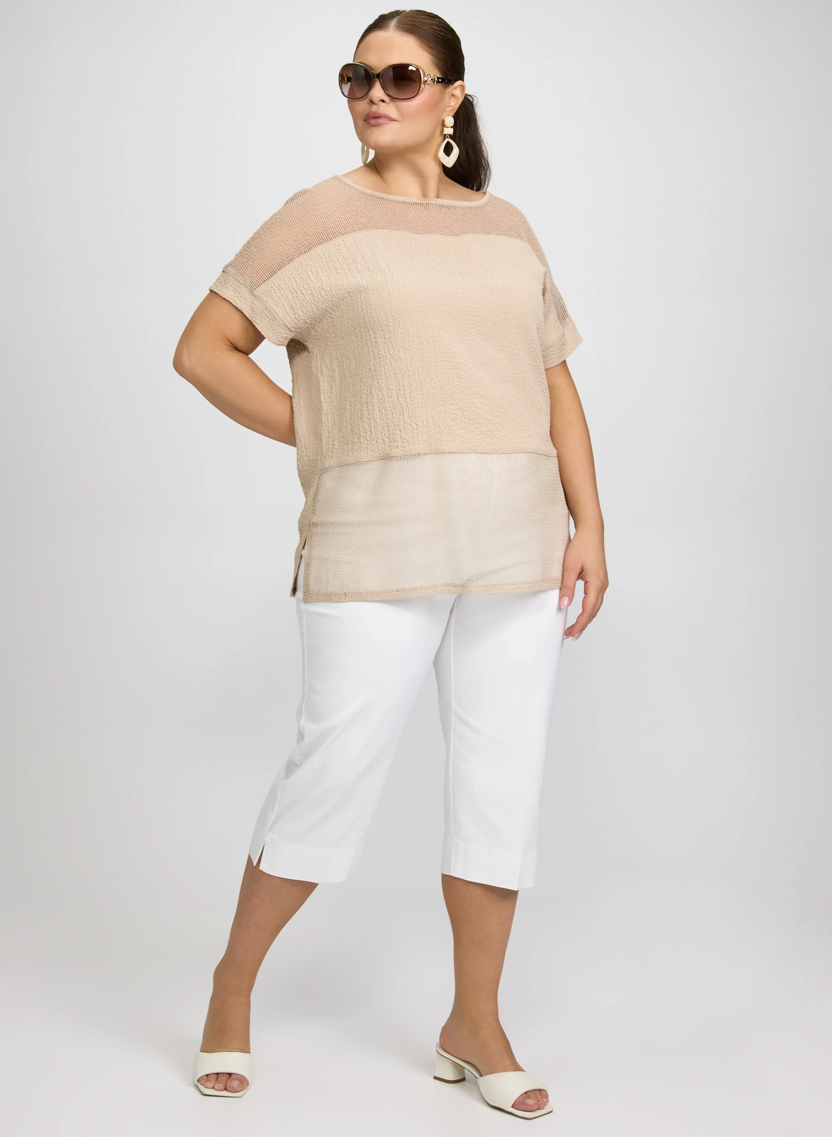 Joseph Ribkoff - Mesh Insert Blouse - Image 3