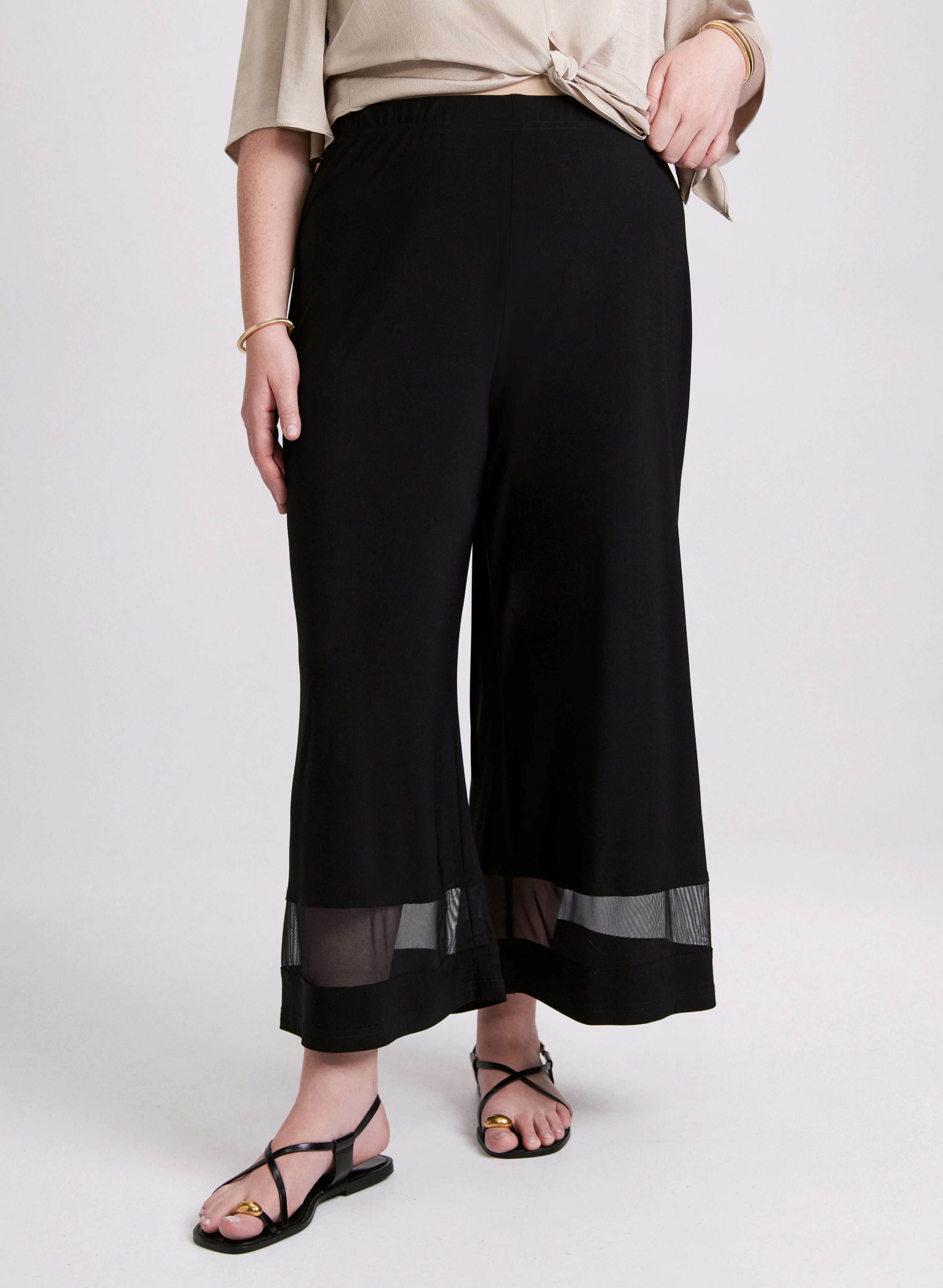 Joseph Ribkoff - Mesh Insert Wide-Leg Pants