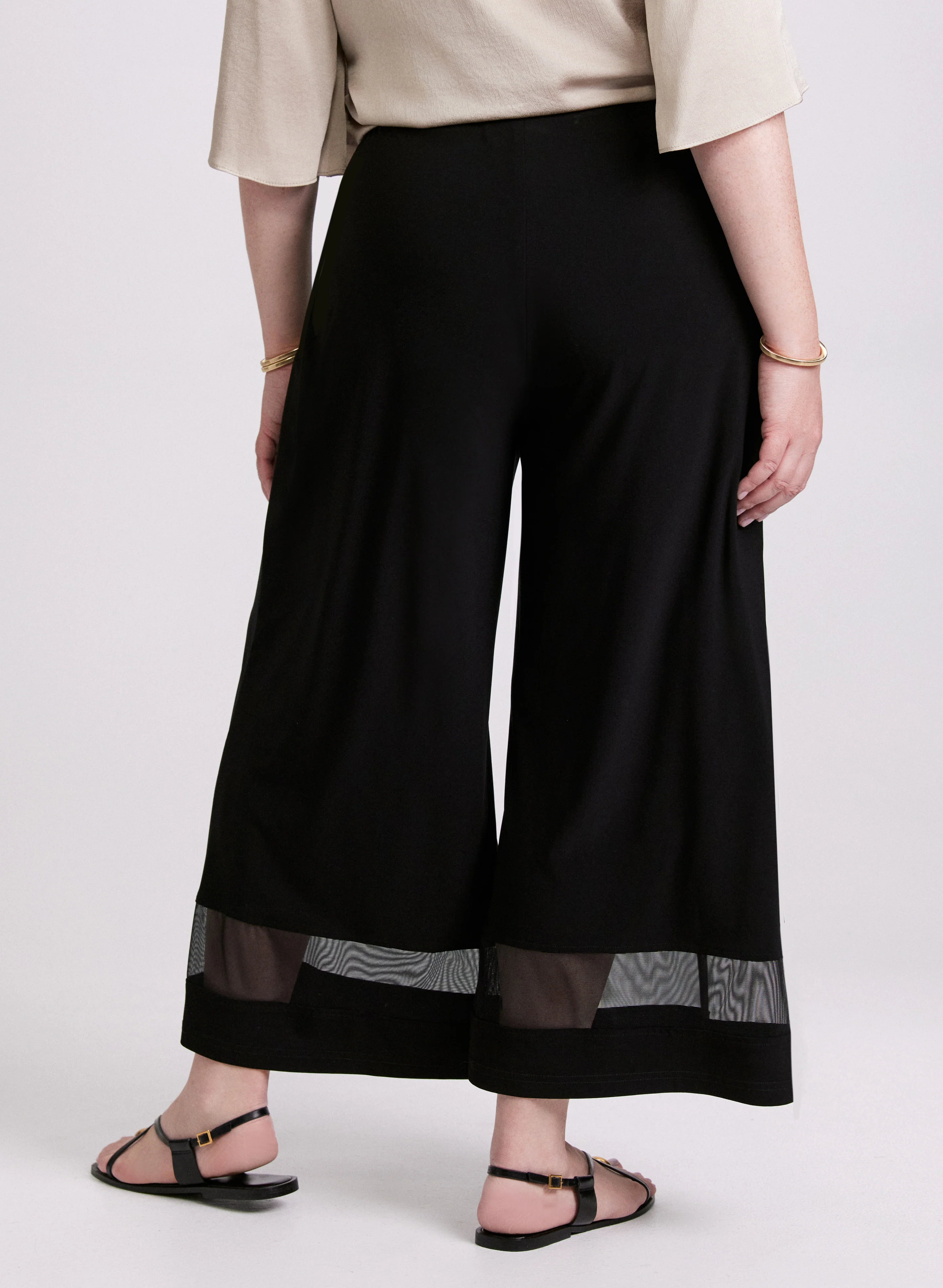 Joseph Ribkoff - Mesh Insert Wide-Leg Pants - Image 2