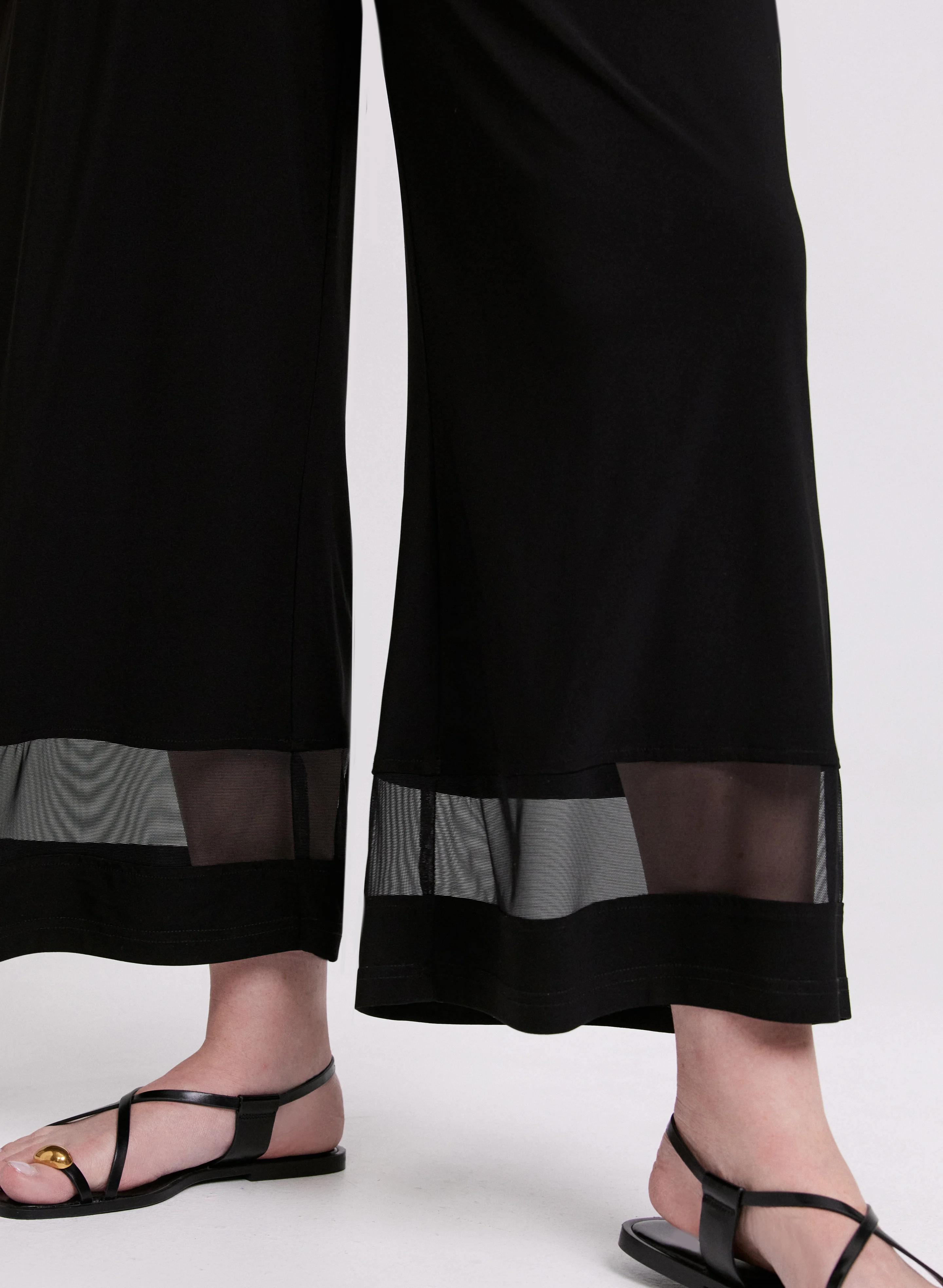 Joseph Ribkoff - Mesh Insert Wide-Leg Pants - Image 5