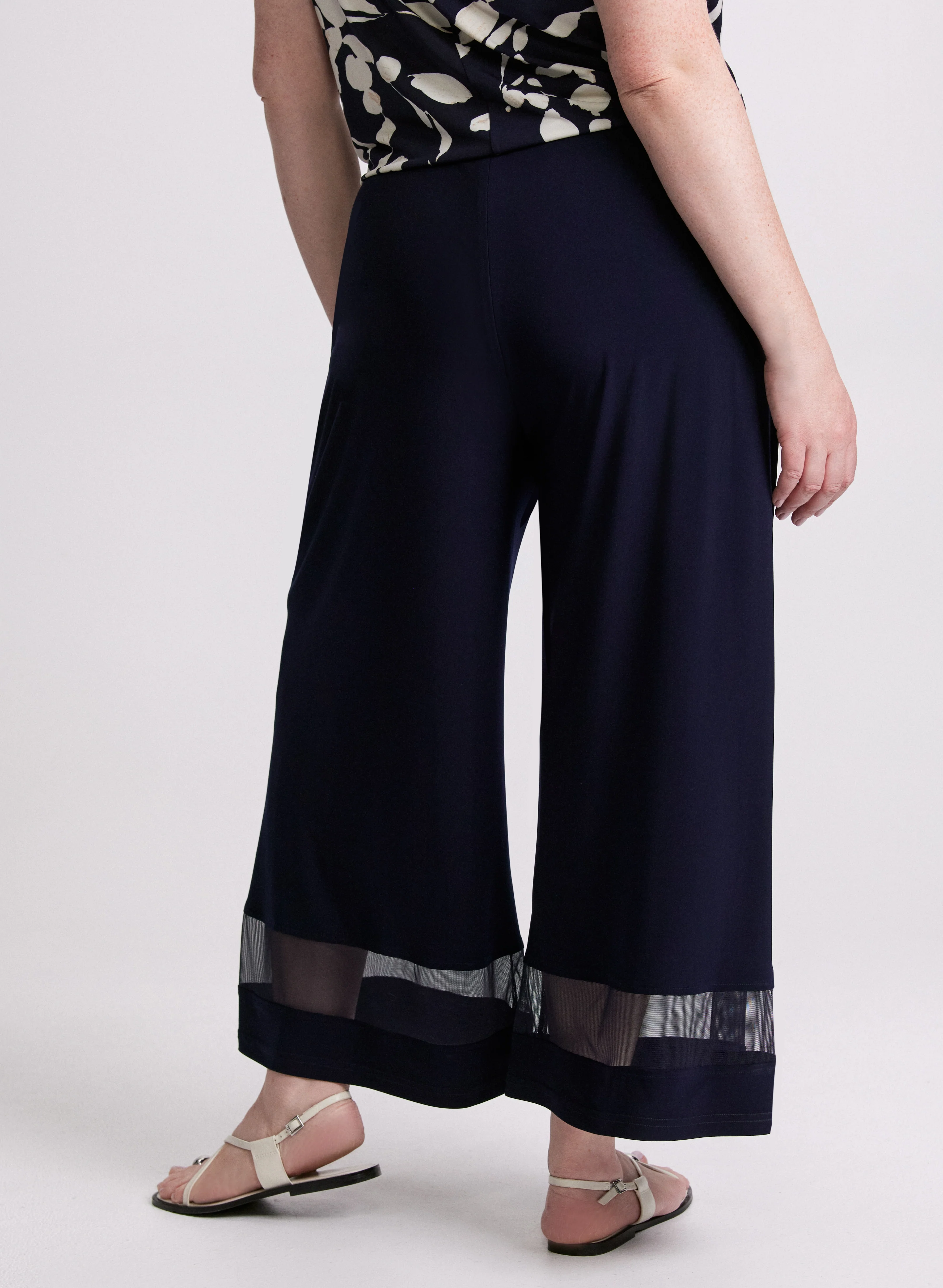 Joseph Ribkoff - Mesh Insert Wide-Leg Pants - Image 2