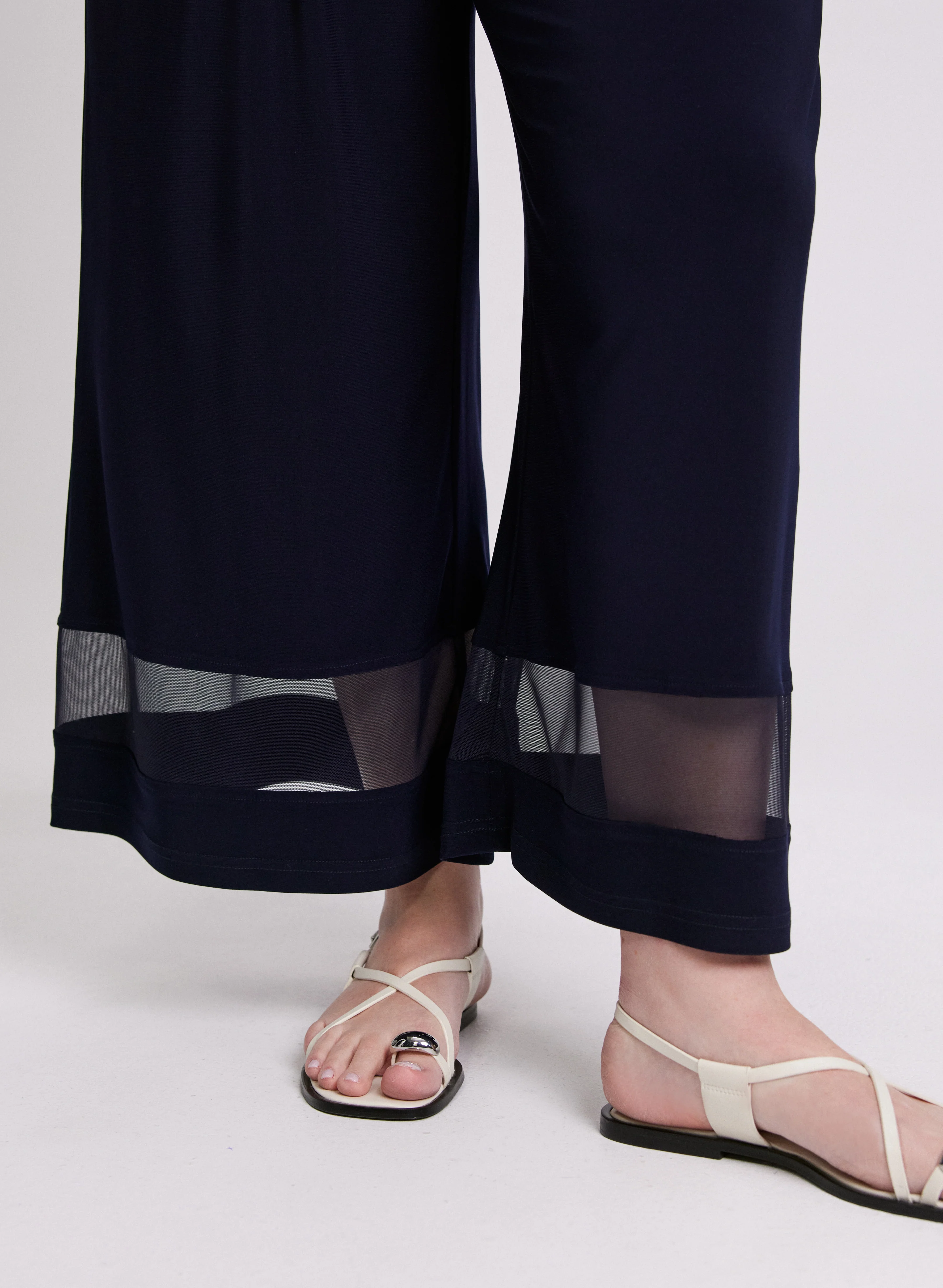 Joseph Ribkoff - Mesh Insert Wide-Leg Pants - Image 5
