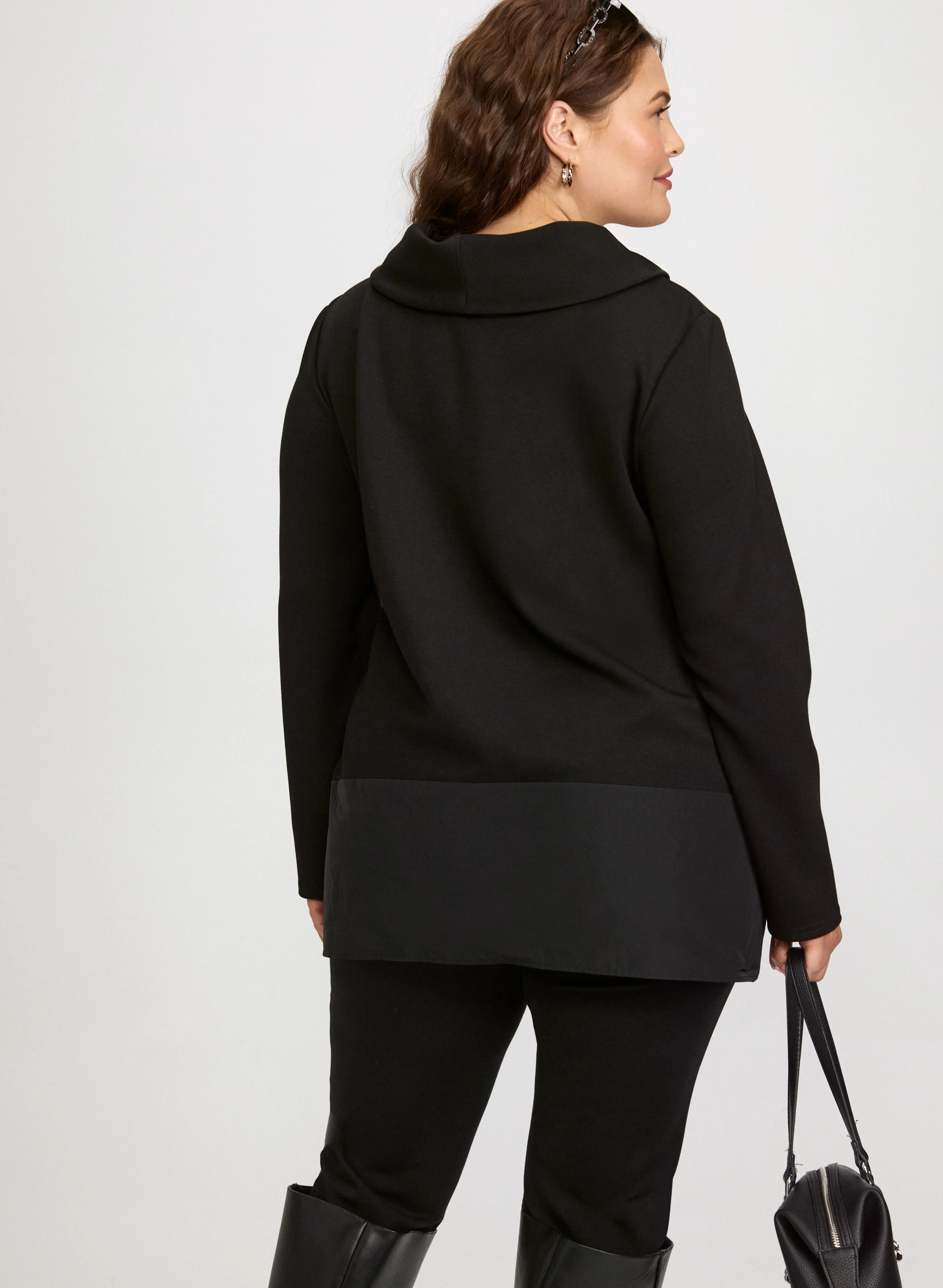Joseph Ribkoff - Nylon Detail Cowl Neck Top - Image 4