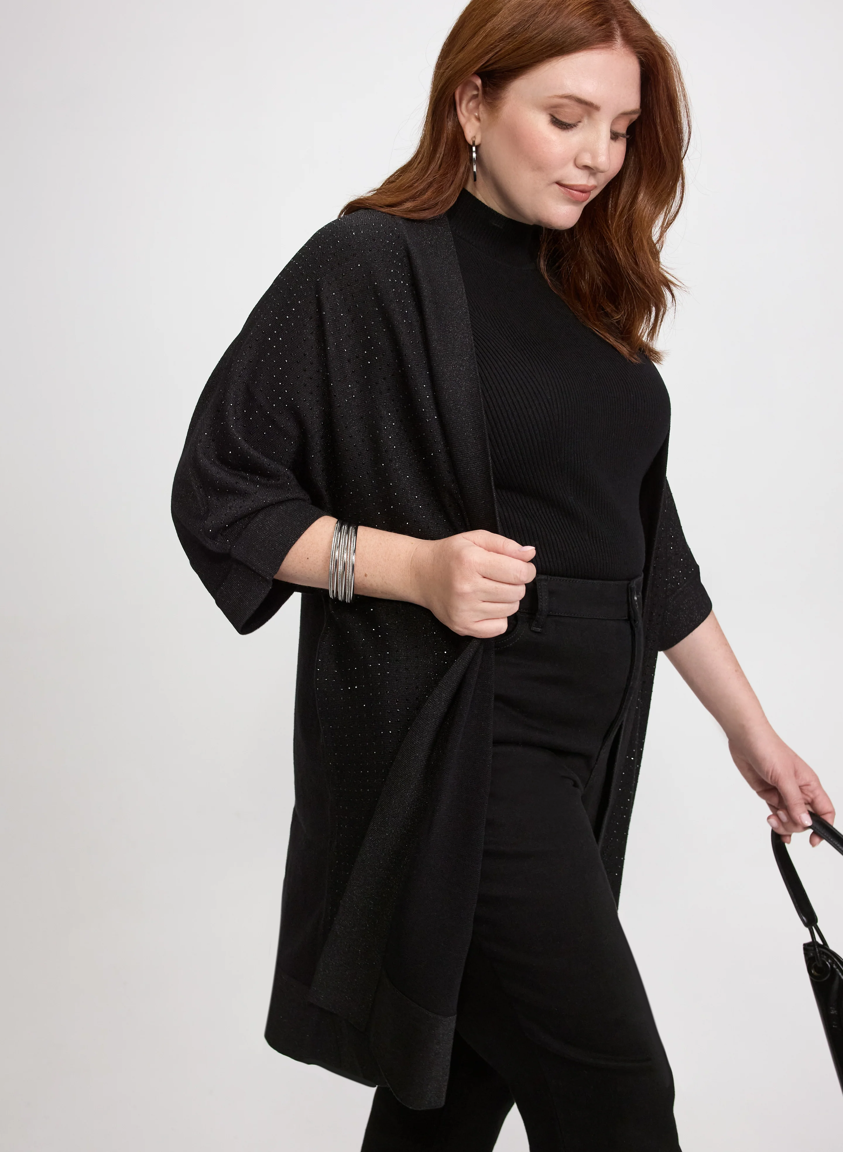 Joseph Ribkoff - Rhinestone Open Cardigan - Image 5
