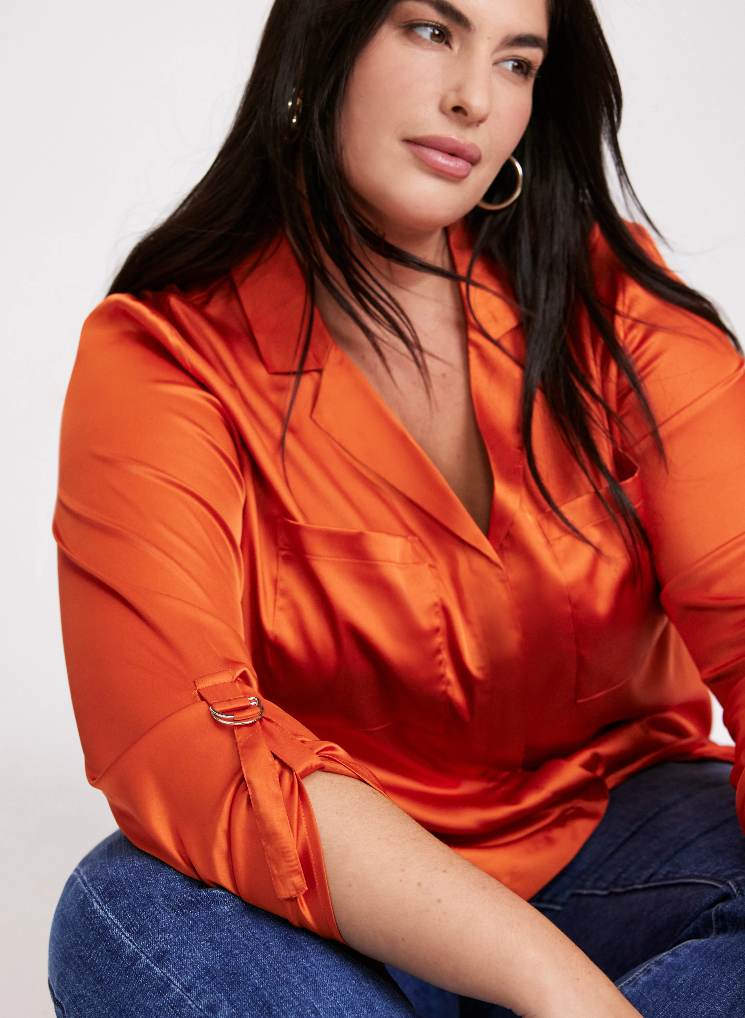 Joseph Ribkoff - Satin Button-Down Blouse - Image 5