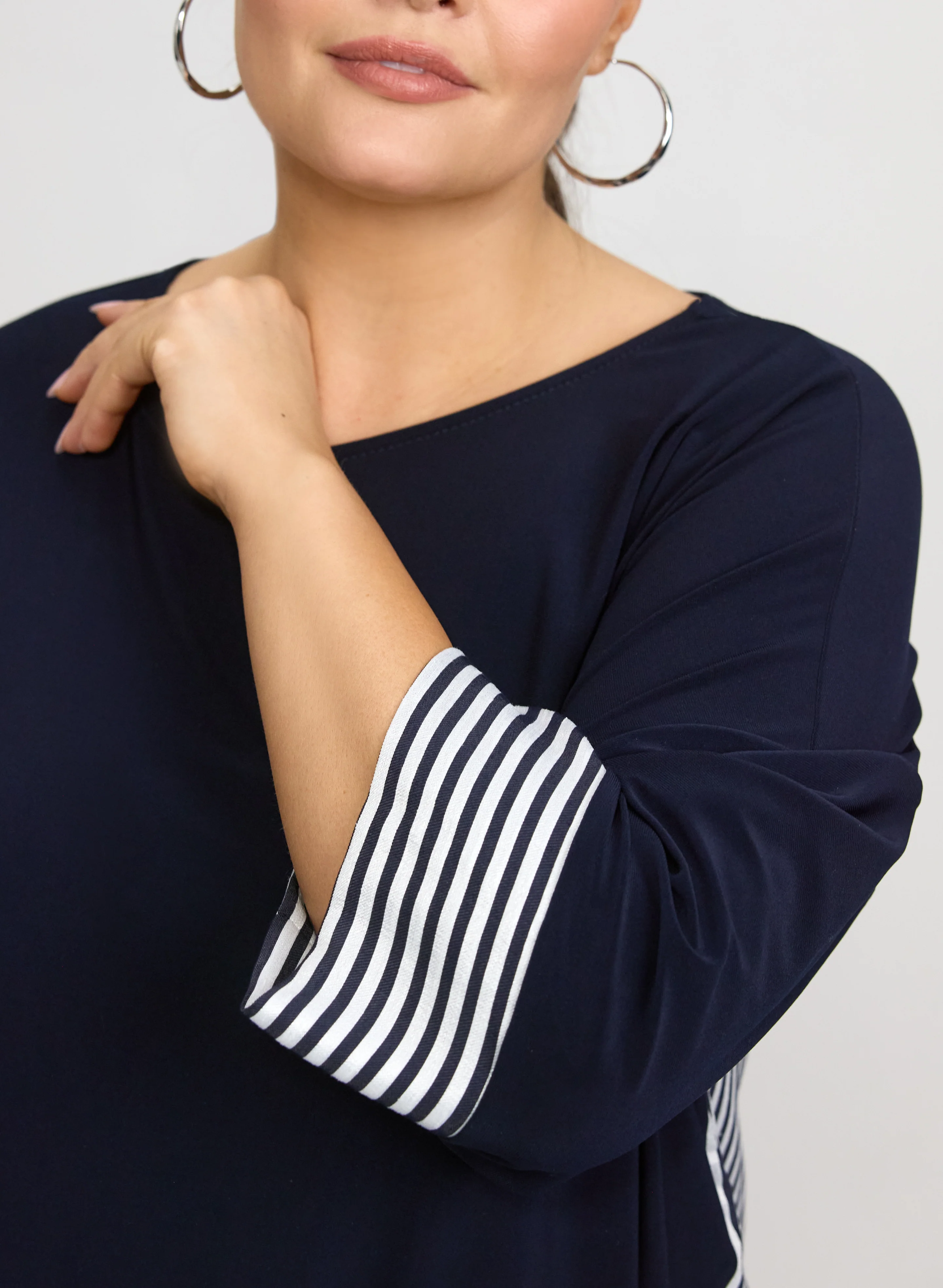 Joseph Ribkoff - Stripe Detail Tunic - Image 5