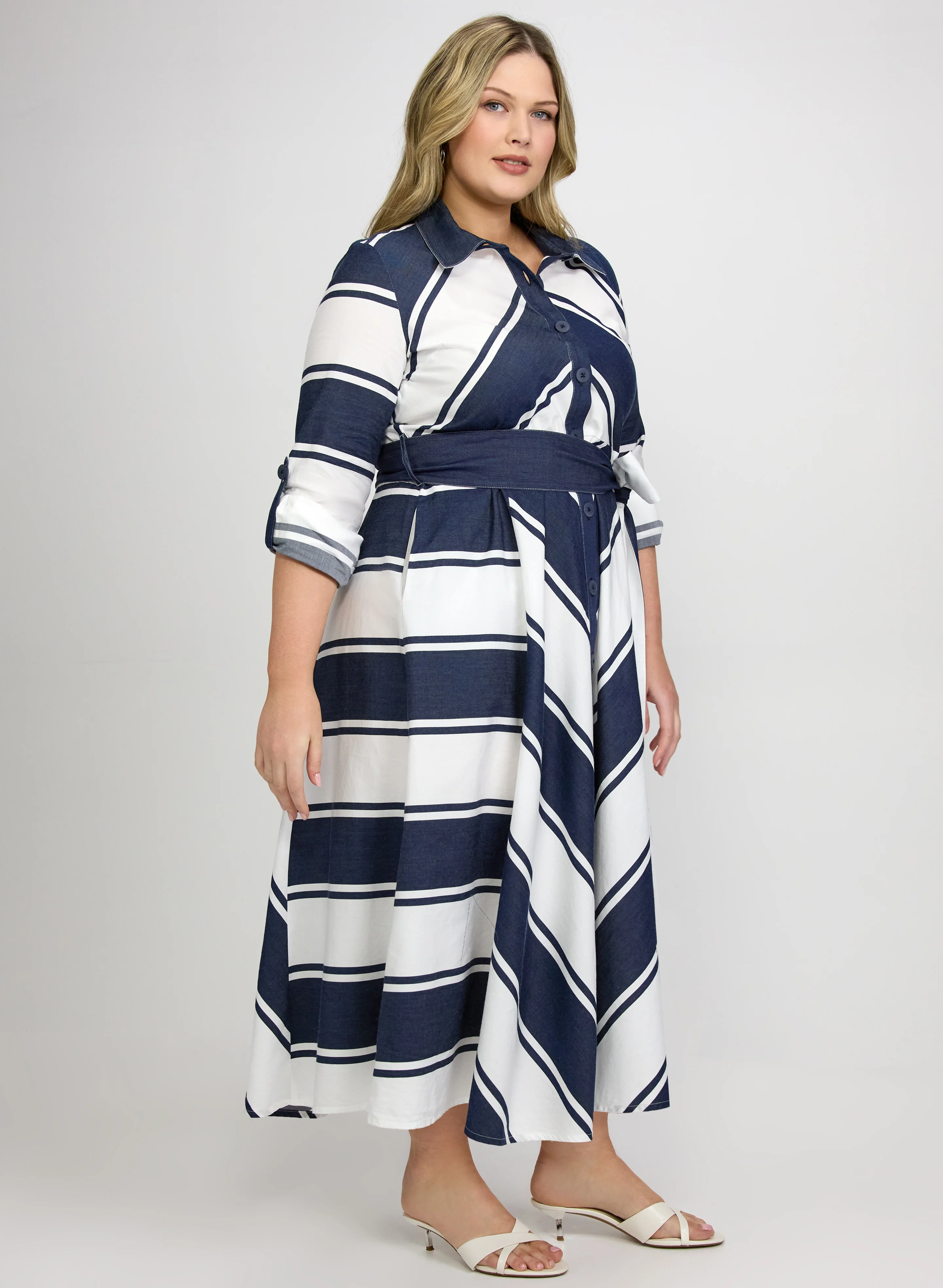 Joseph Ribkoff - Stripe Midi Dress - Image 2