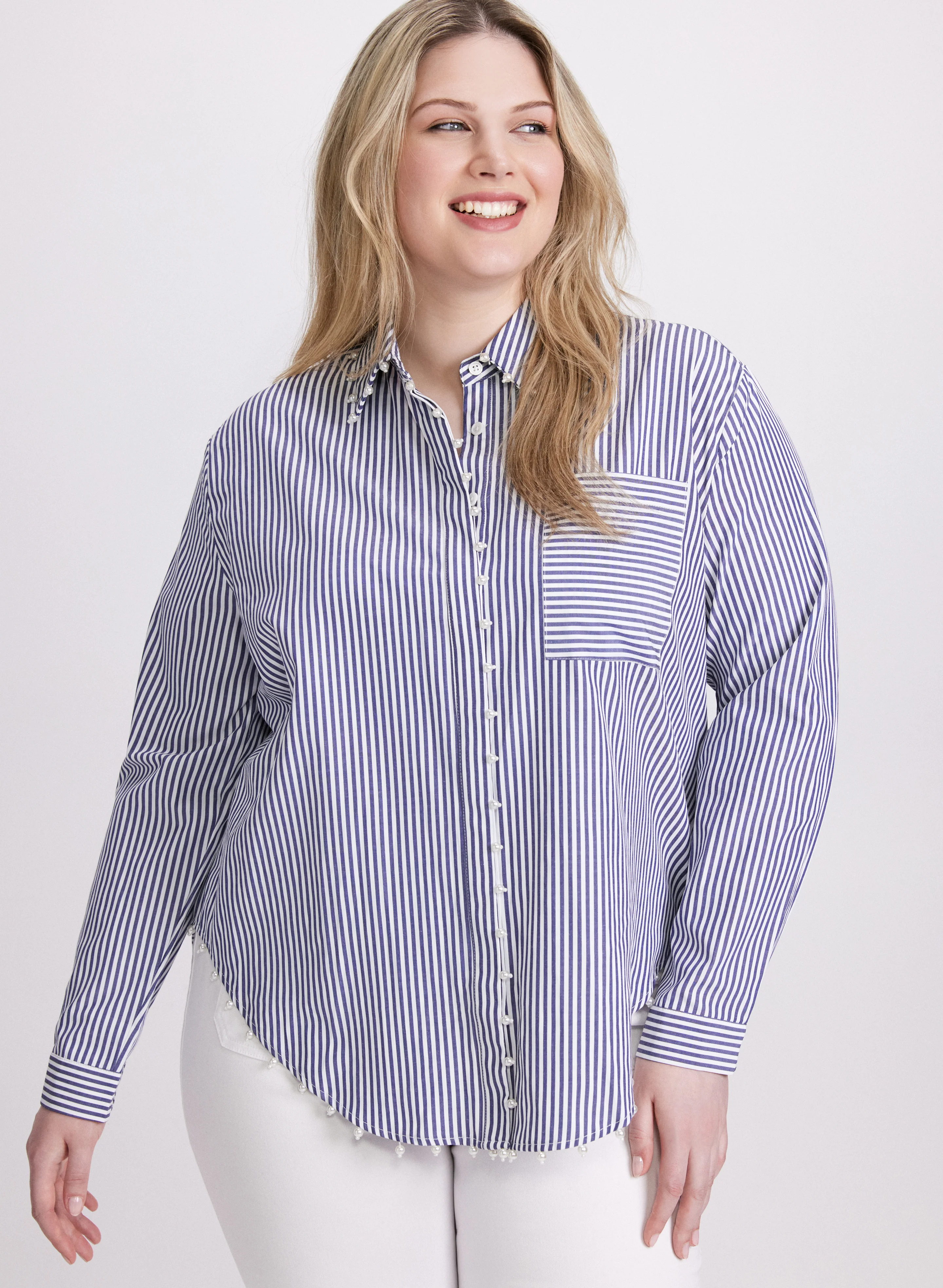 Joseph Ribkoff - Striped Button-Down Blouse - Image 5