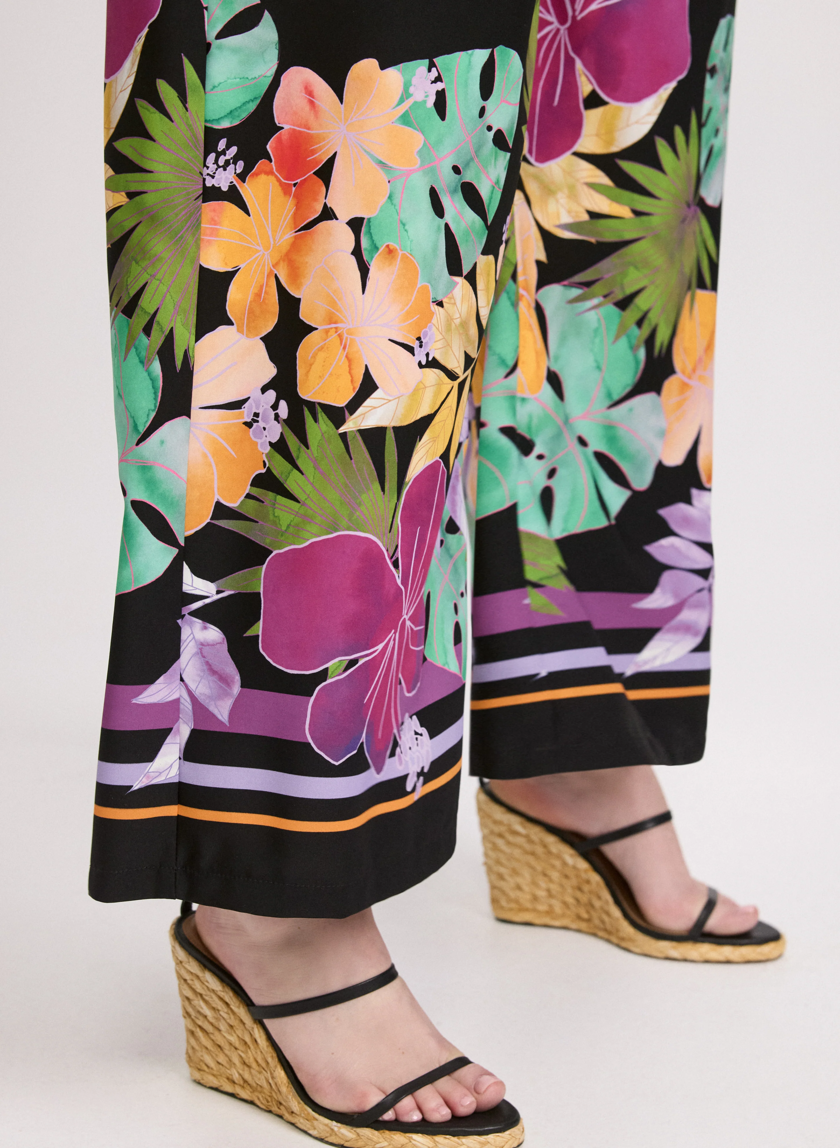 Joseph Ribkoff - Tropical Print Wide Leg Pants - Image 2