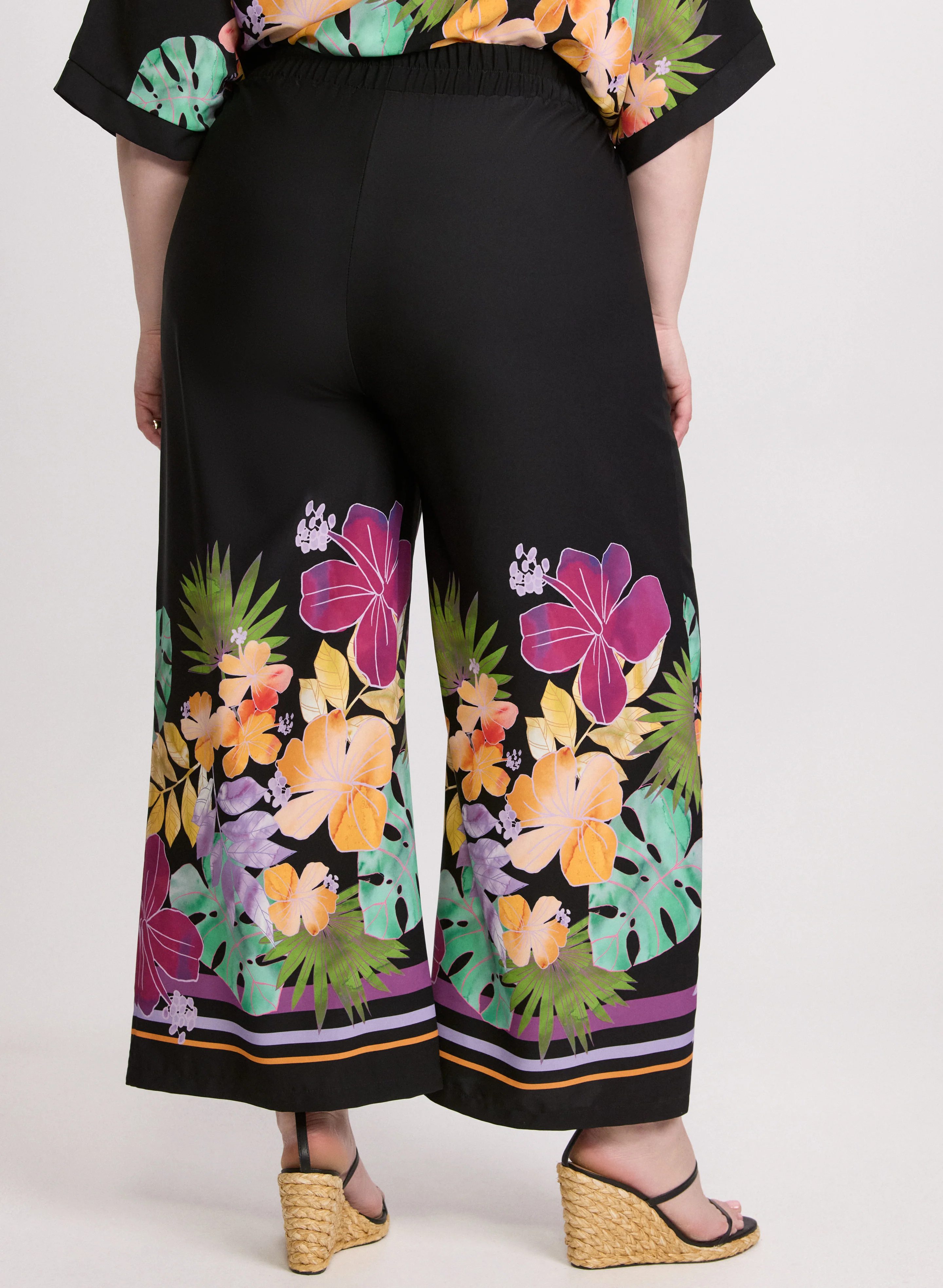 Joseph Ribkoff - Tropical Print Wide Leg Pants - Image 4