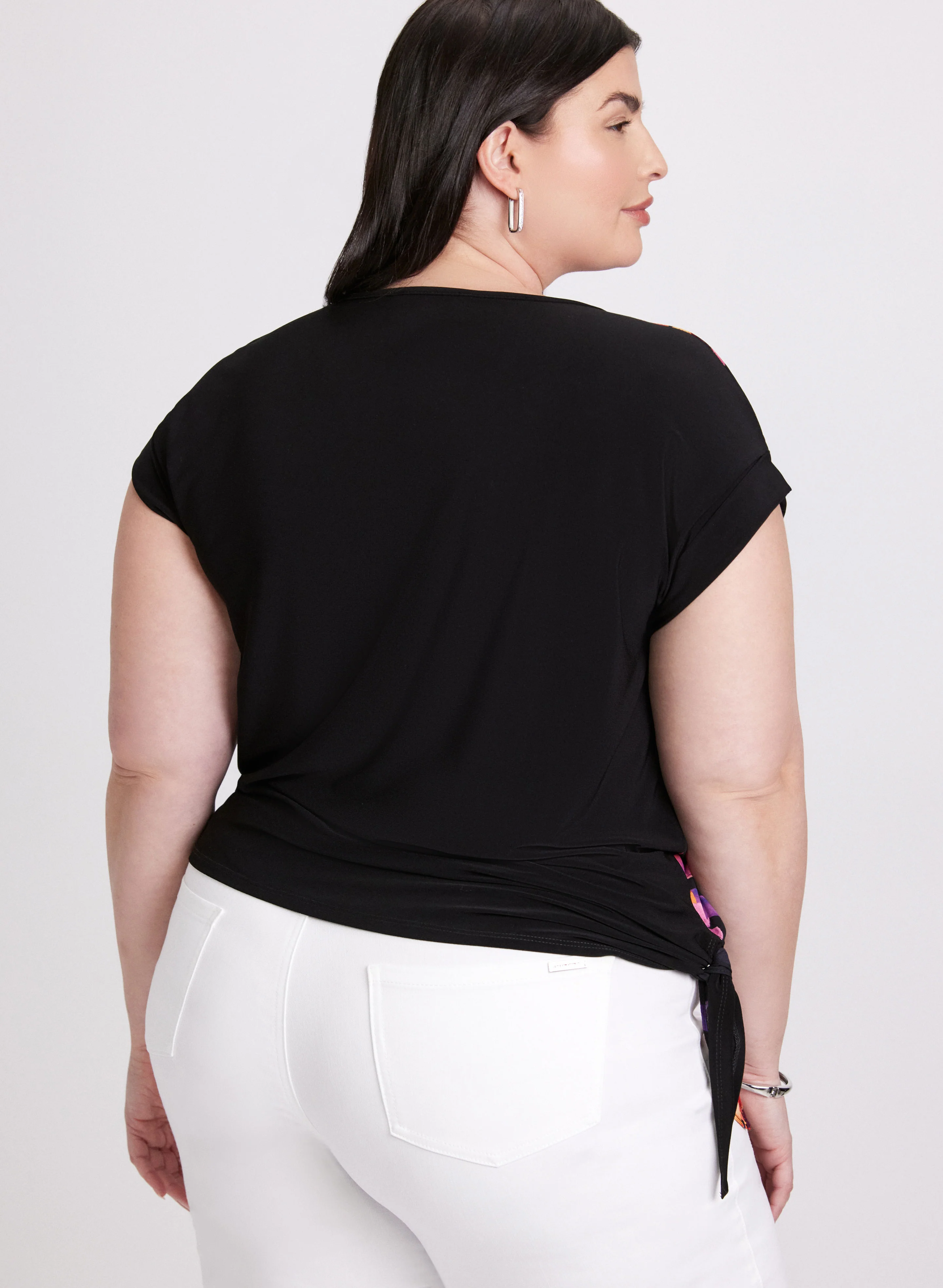 Joseph Ribkoff - Tropical Tied Hem Top - Image 4