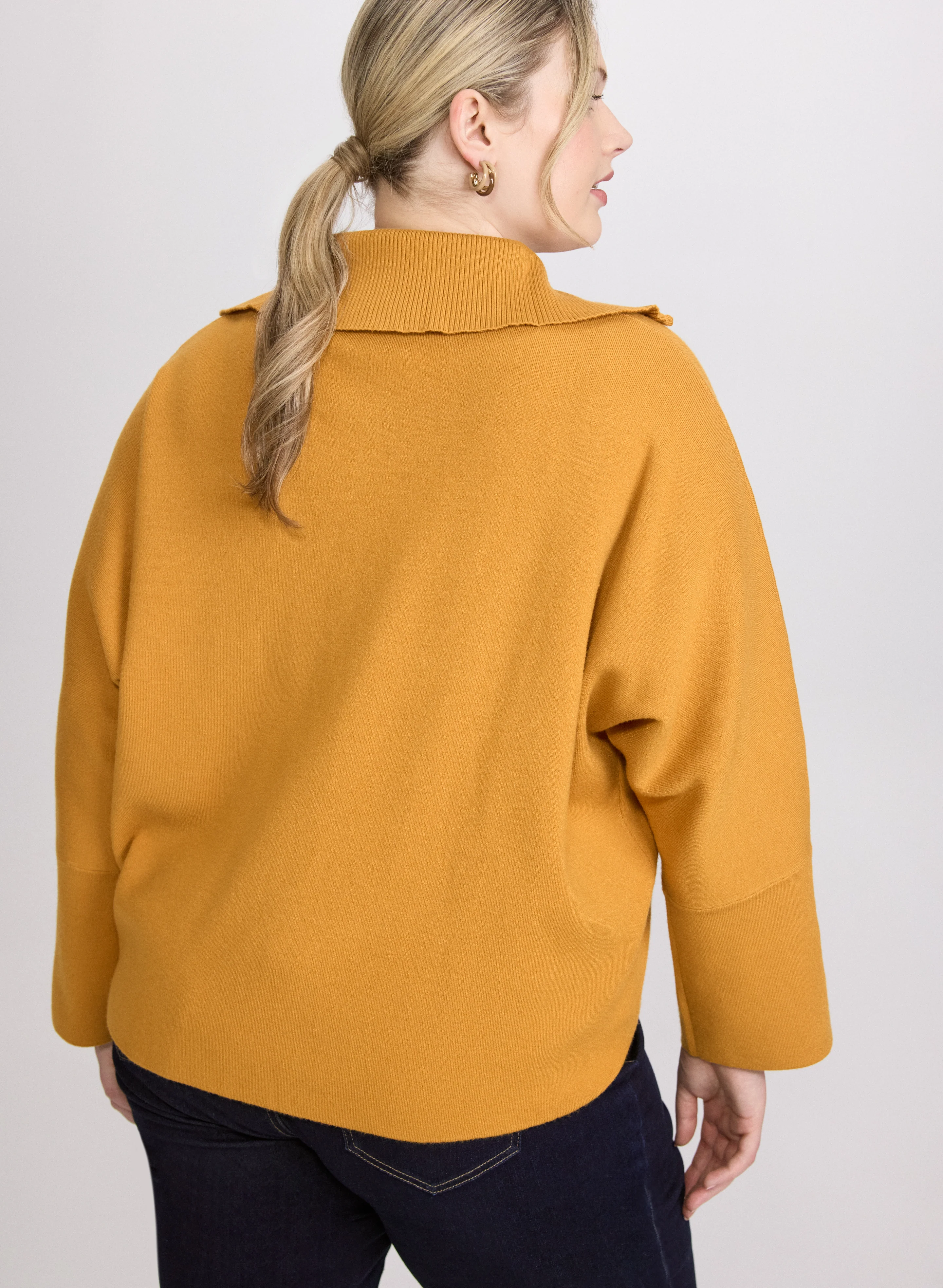Joseph Ribkoff - Zip-Up Pullover Sweater - Image 4