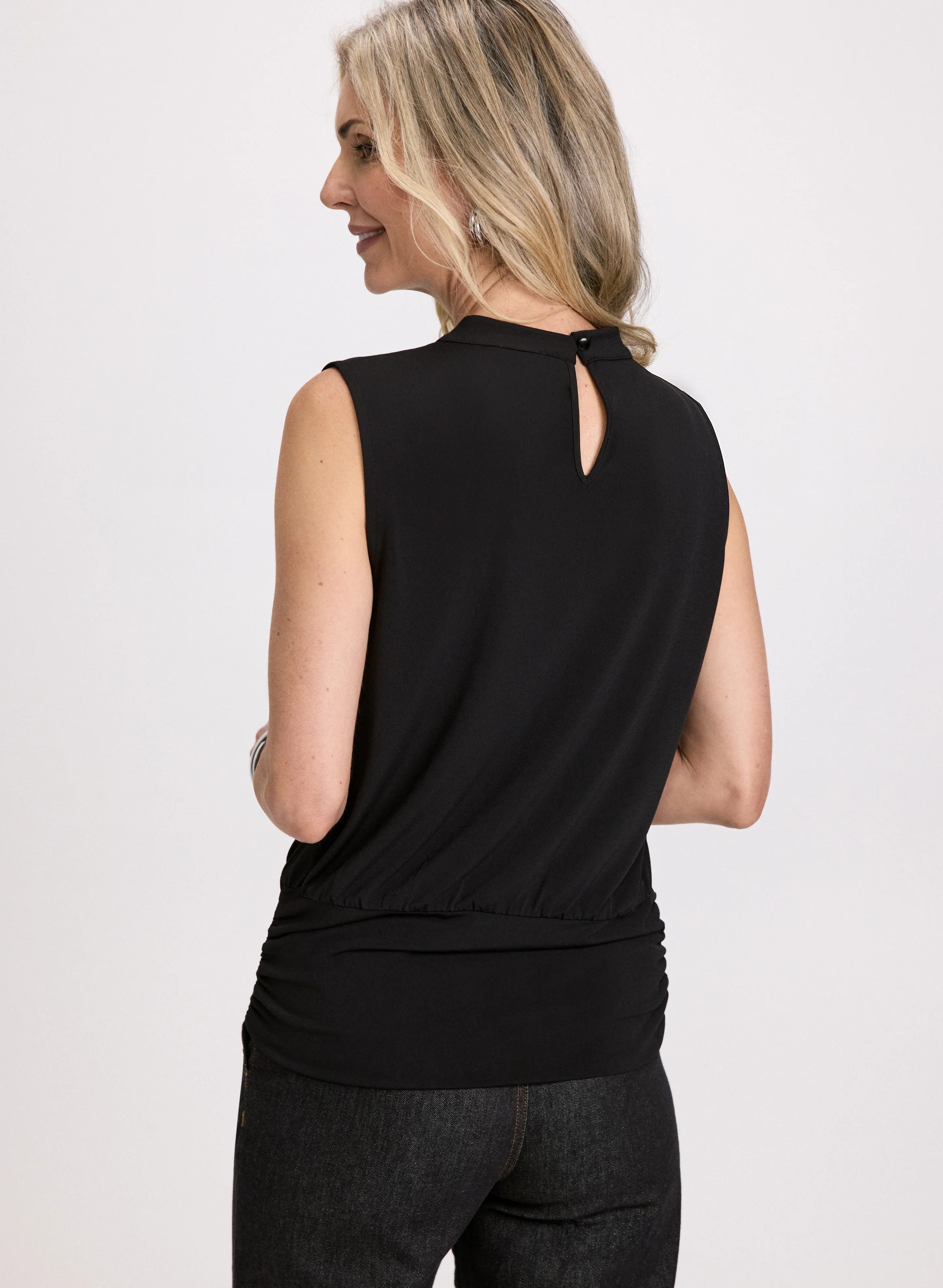 Keyhole Detail Pearl Trim Top - Image 4