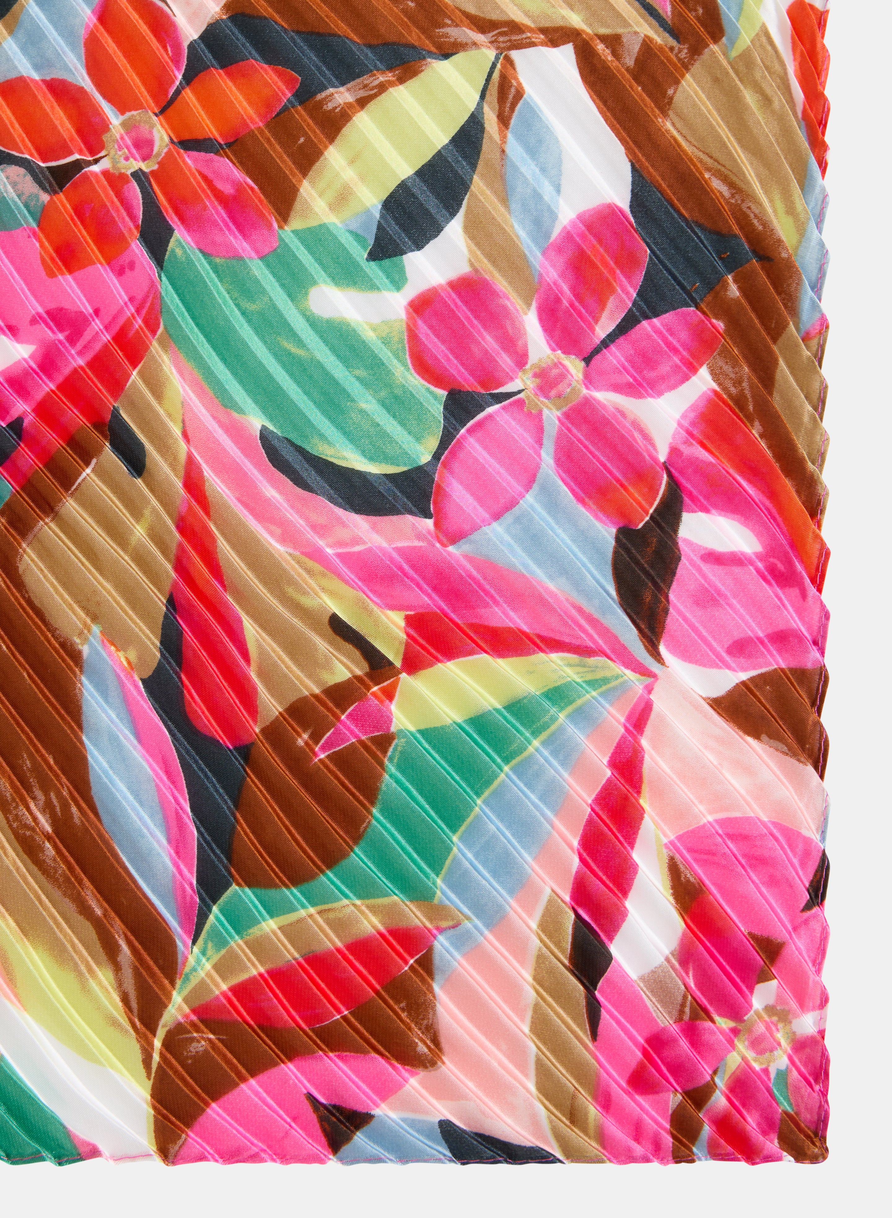 Knife Pleat Floral Scarf - Image 3