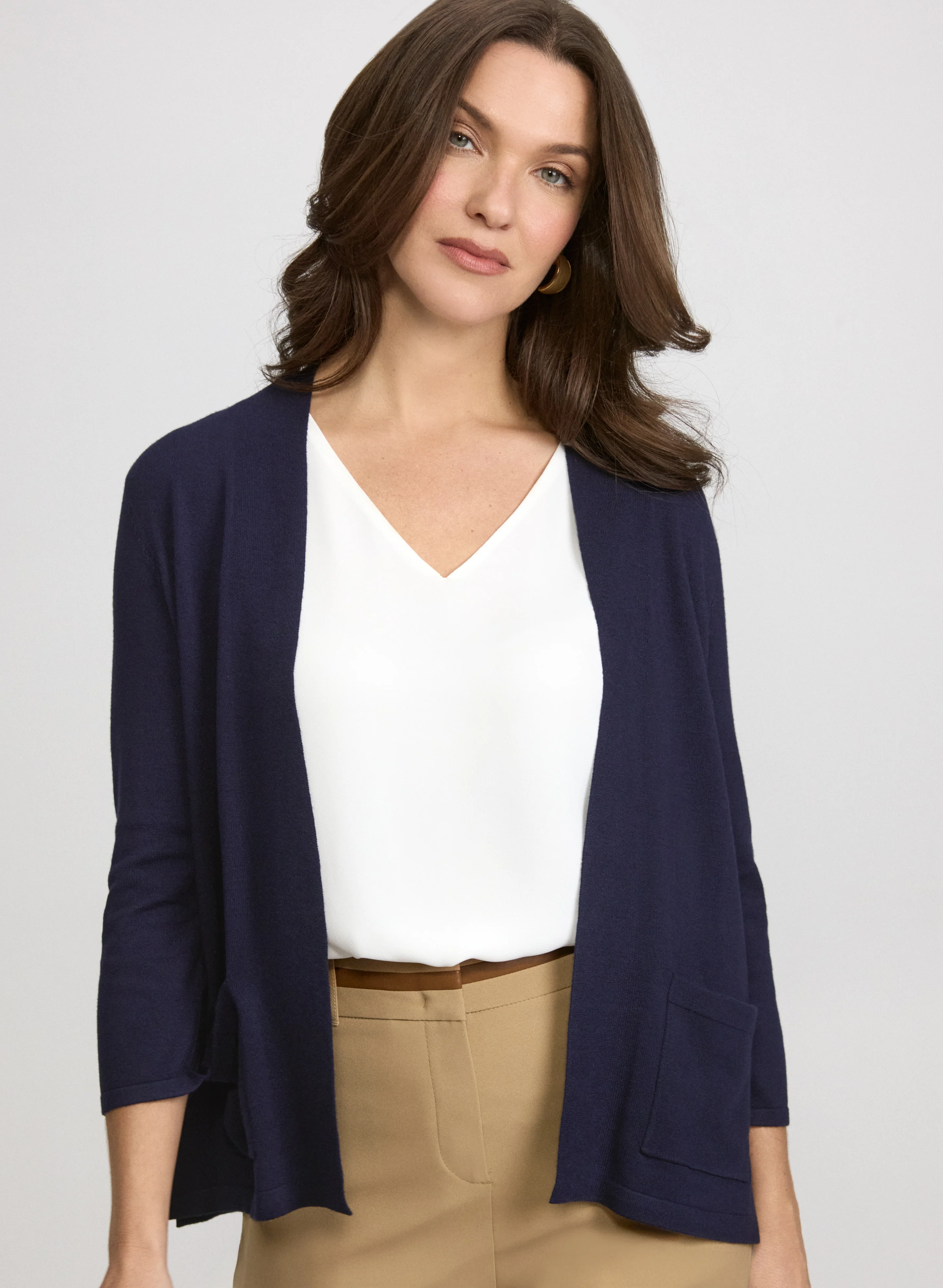 Knit Open-Front Cardigan