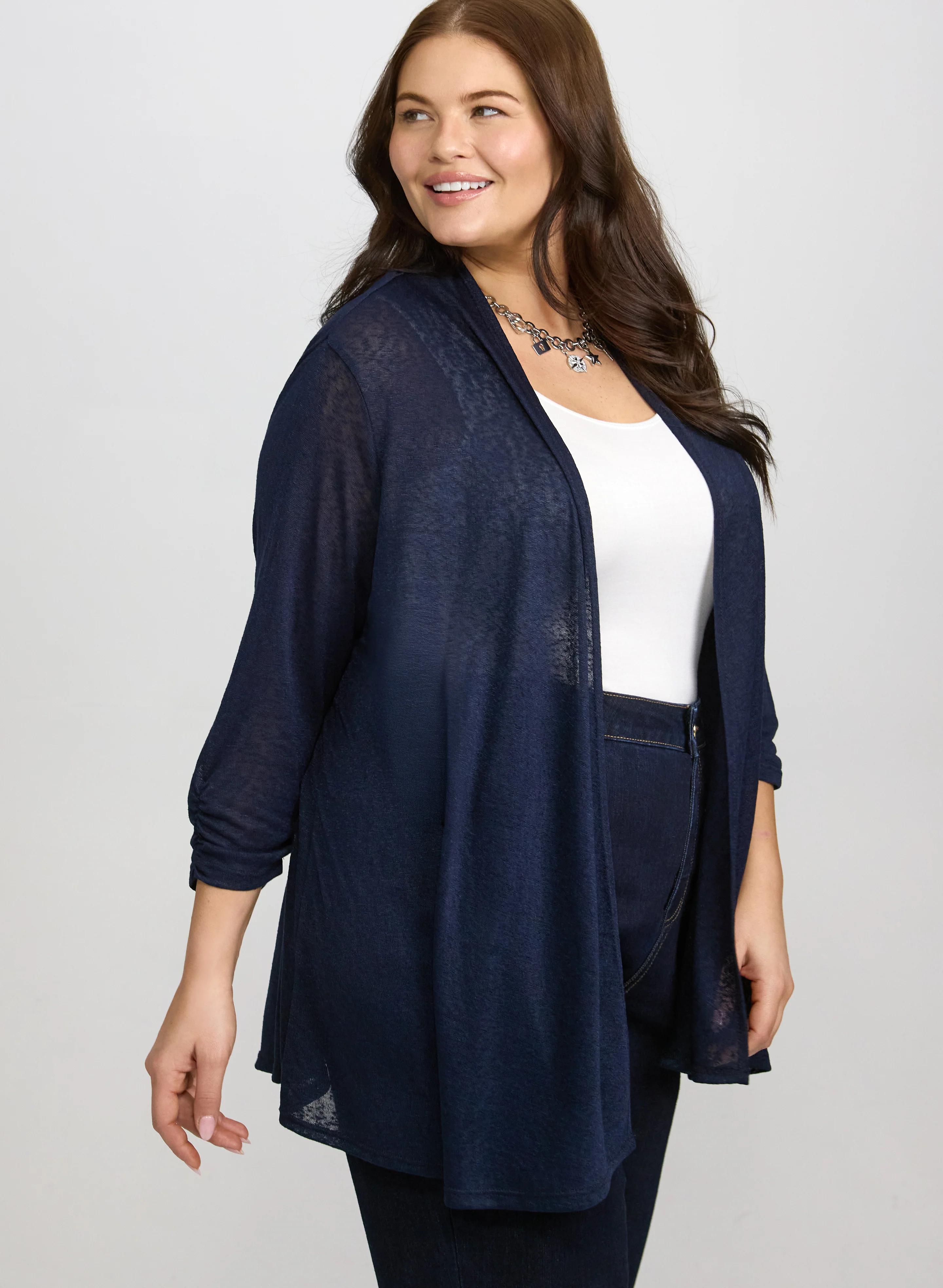 Knit Open-Front Cardigan - Image 2