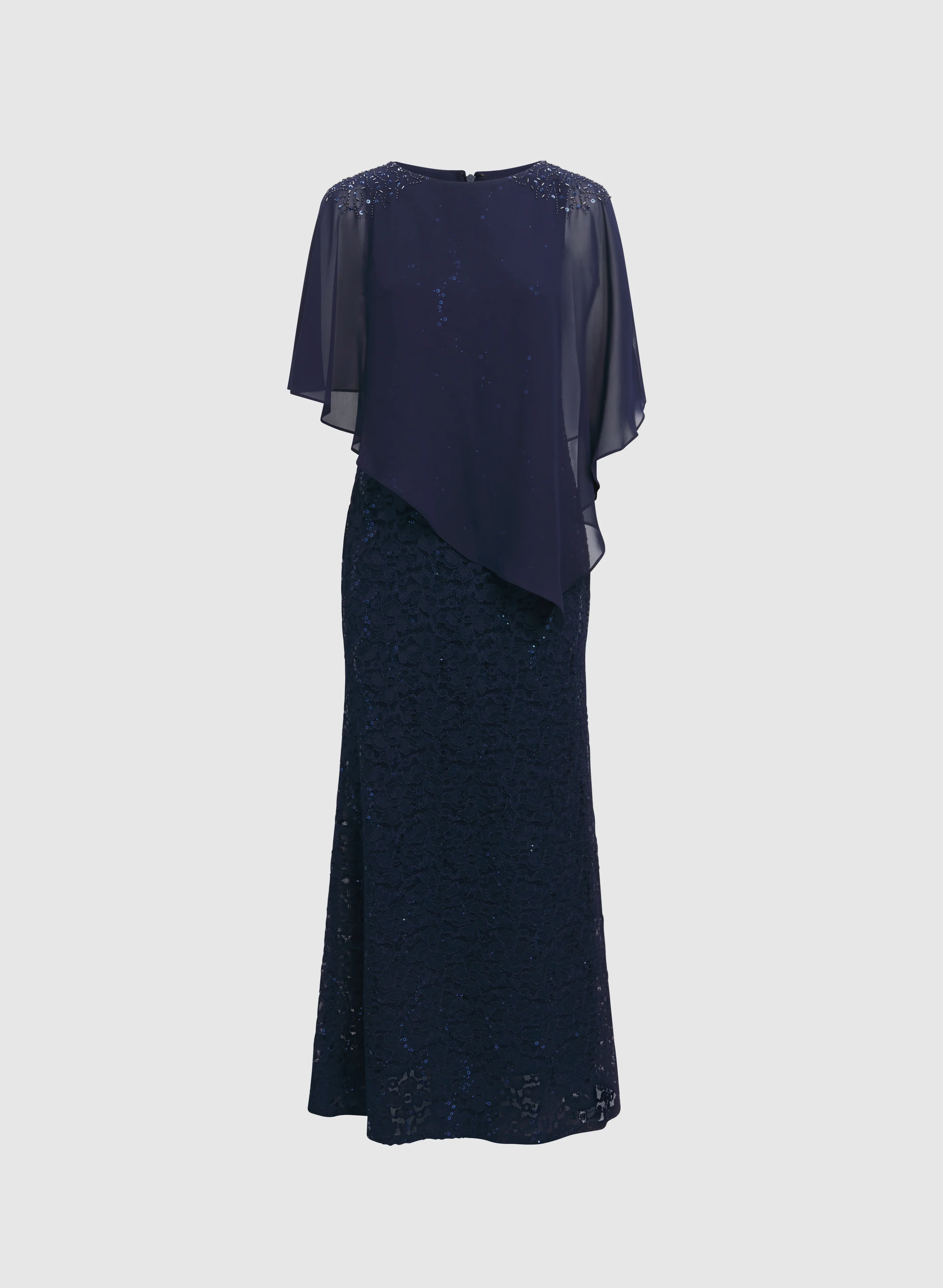 Lace Capelet Overlay Dress - Image 5
