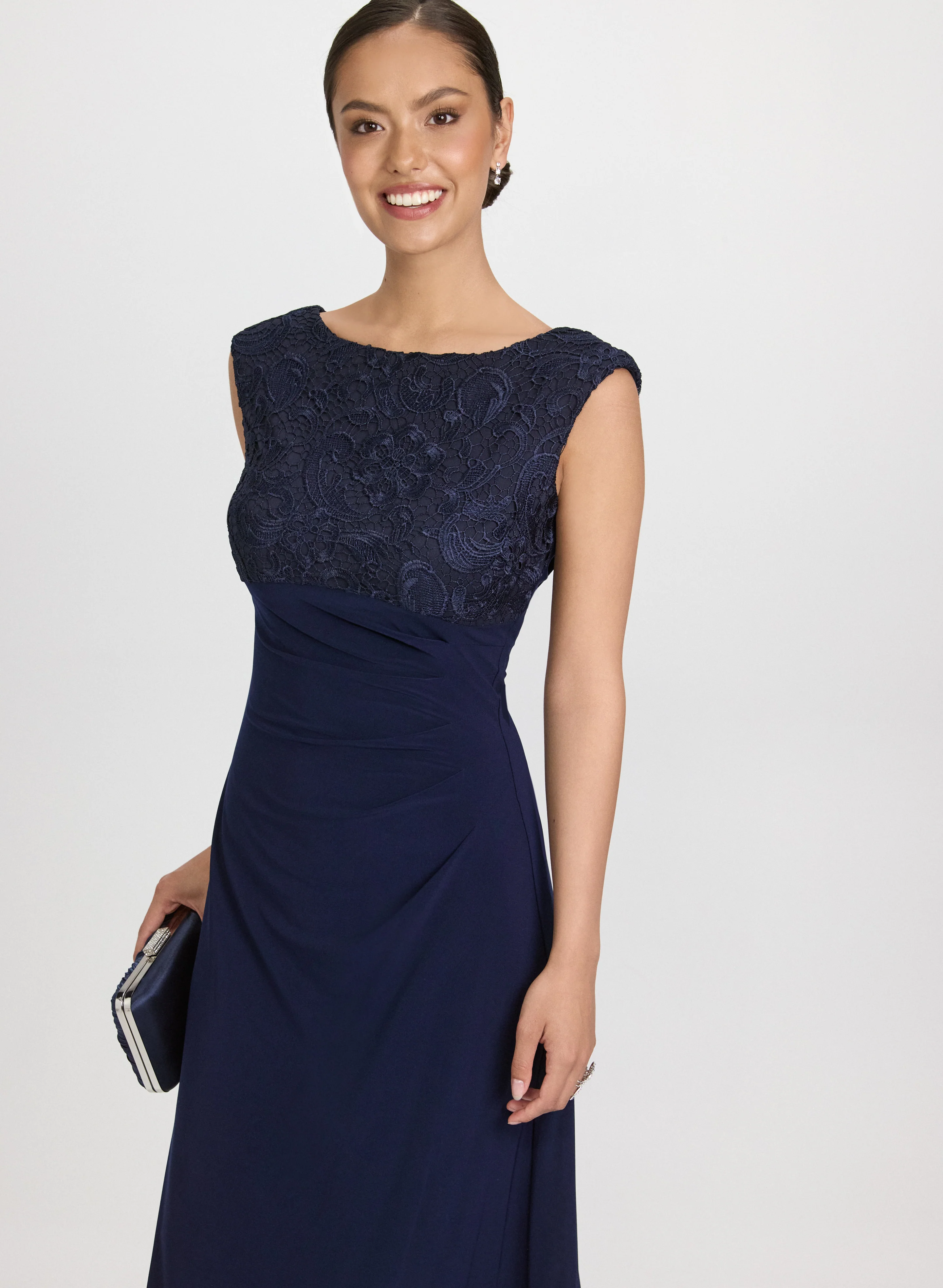 Lace Cowl Back Dress - Image 4