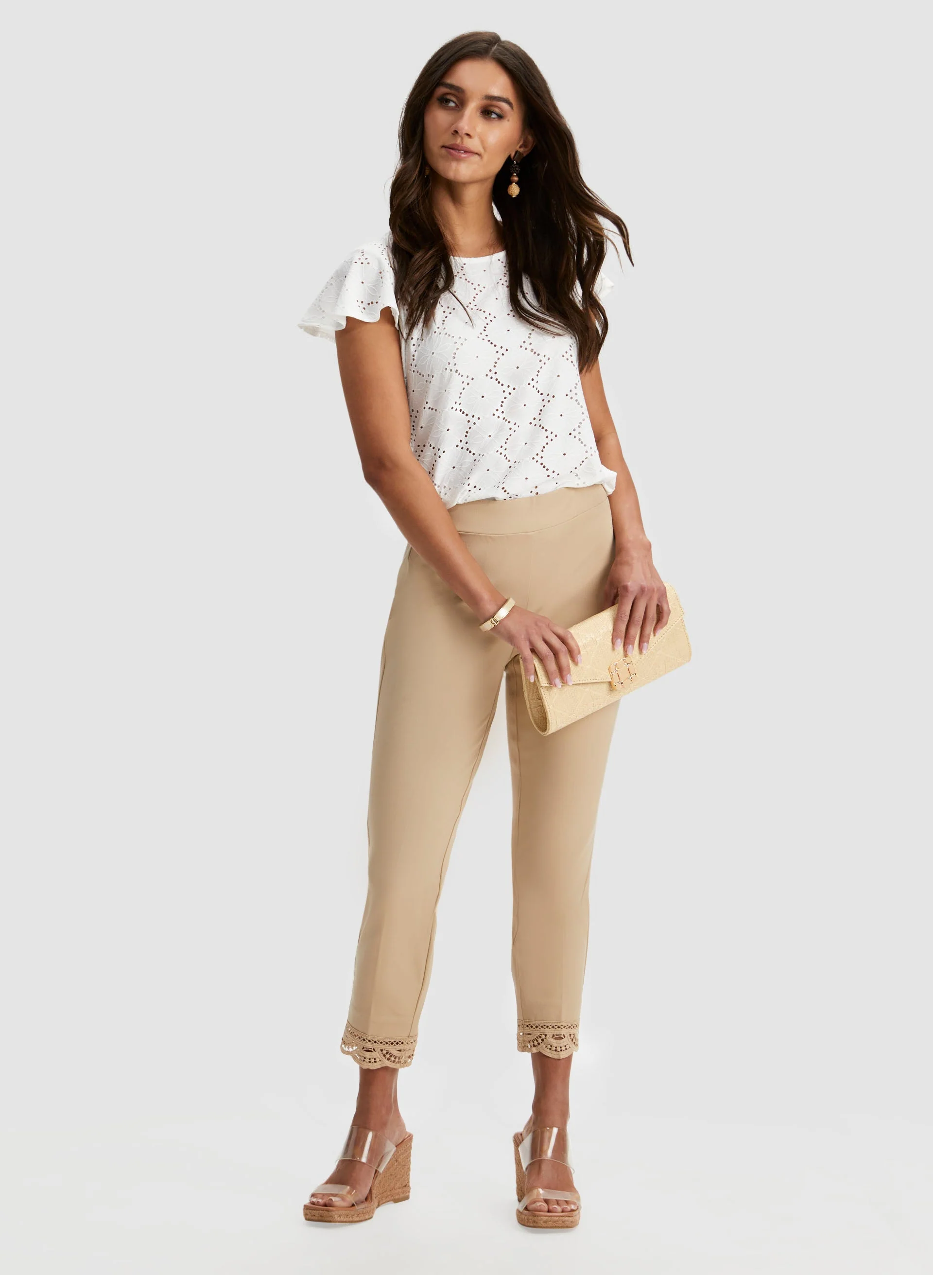 Lace Detail Pull-on Pants - Image 3
