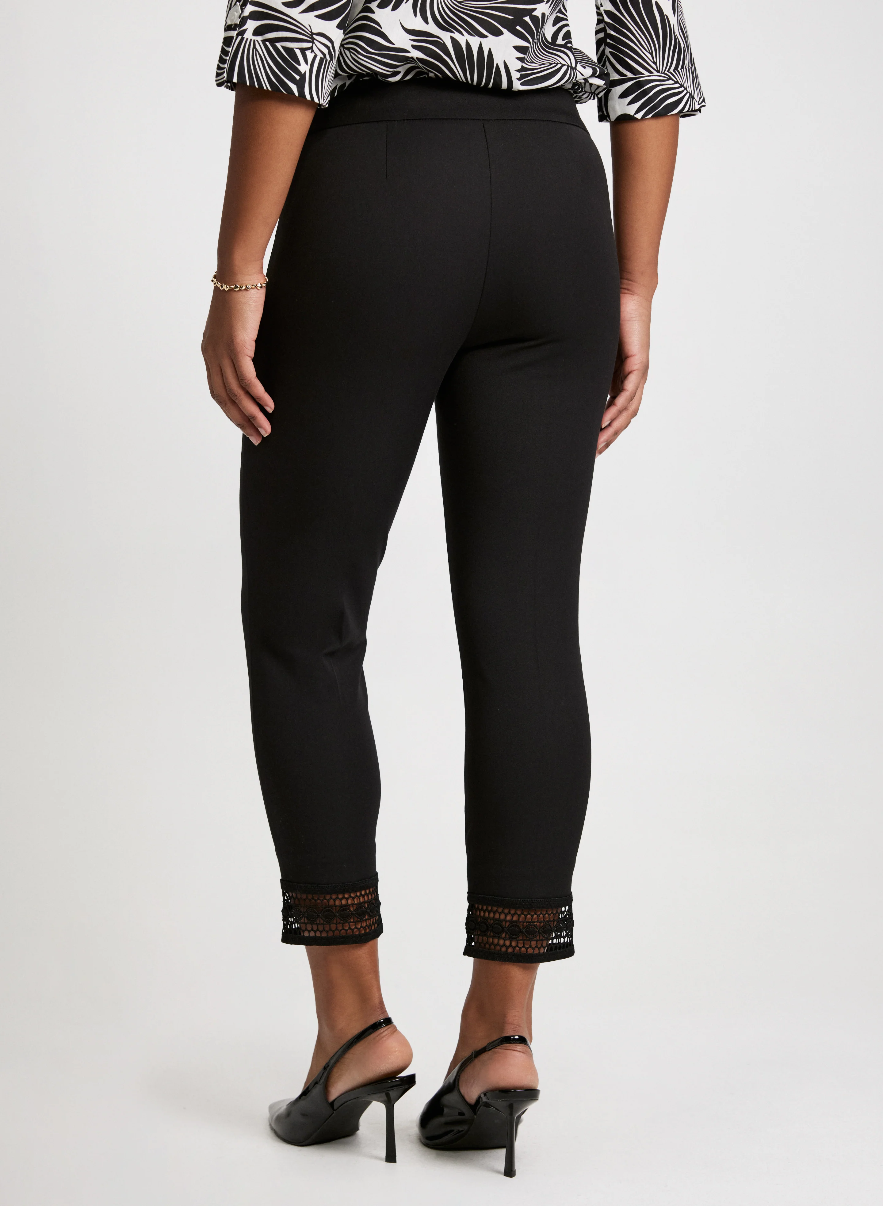 Lace Hem Pull-On Ankle Pants - Image 2