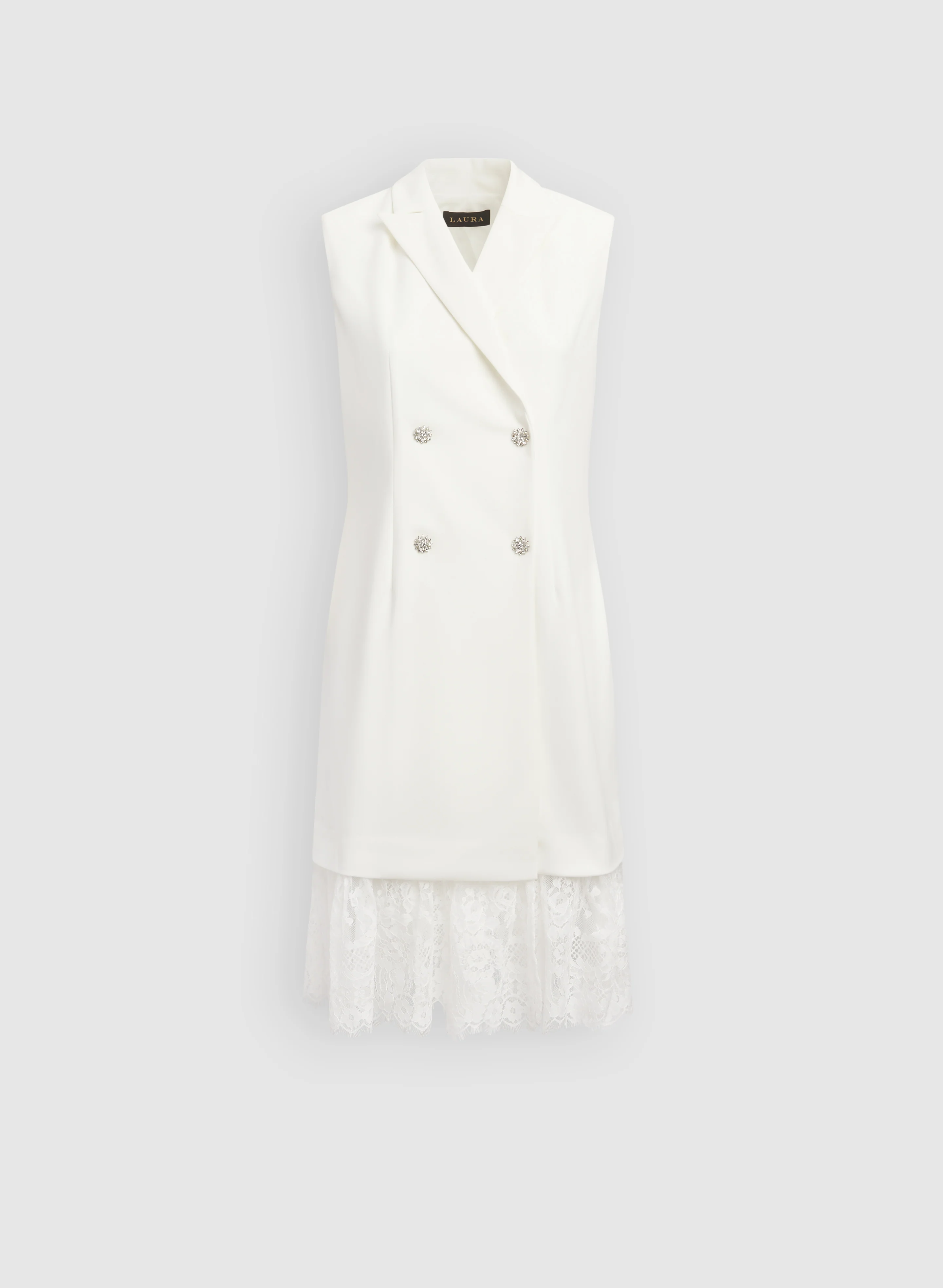 Lace Hem Tuxedo Dress - Image 6