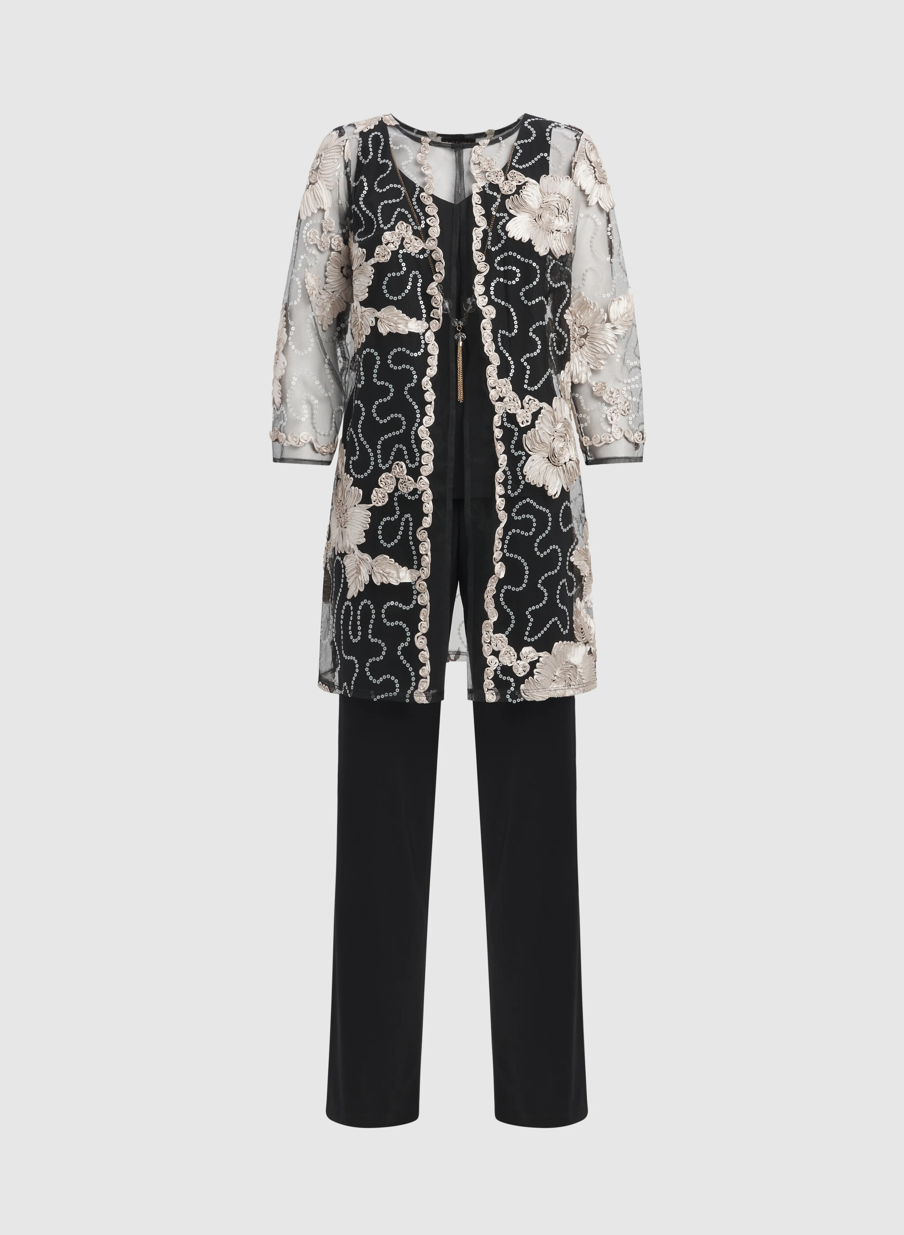 Lace Jacket, Top & Pants Set - Image 7