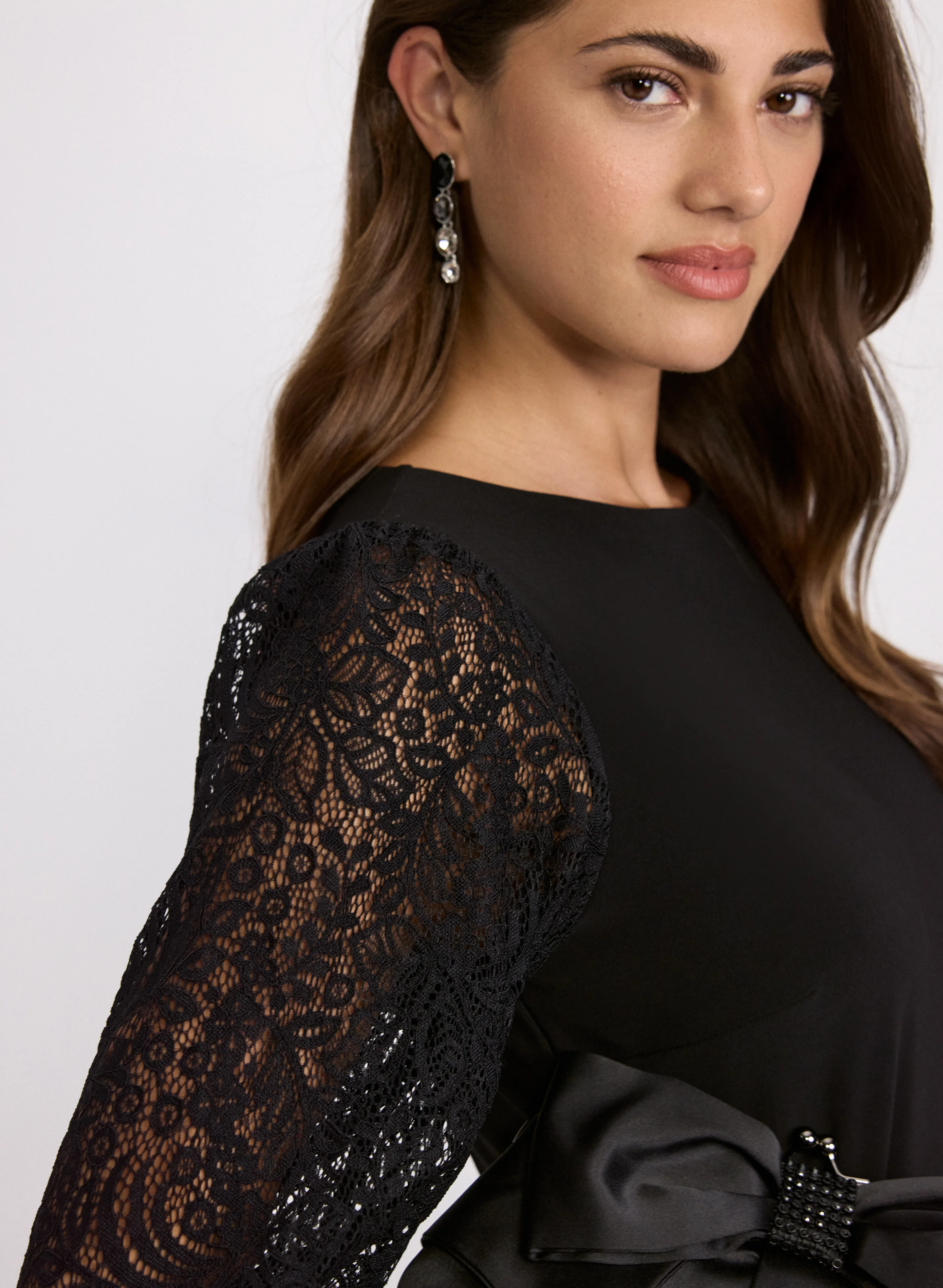 Lace Sleeve Dress - Image 2