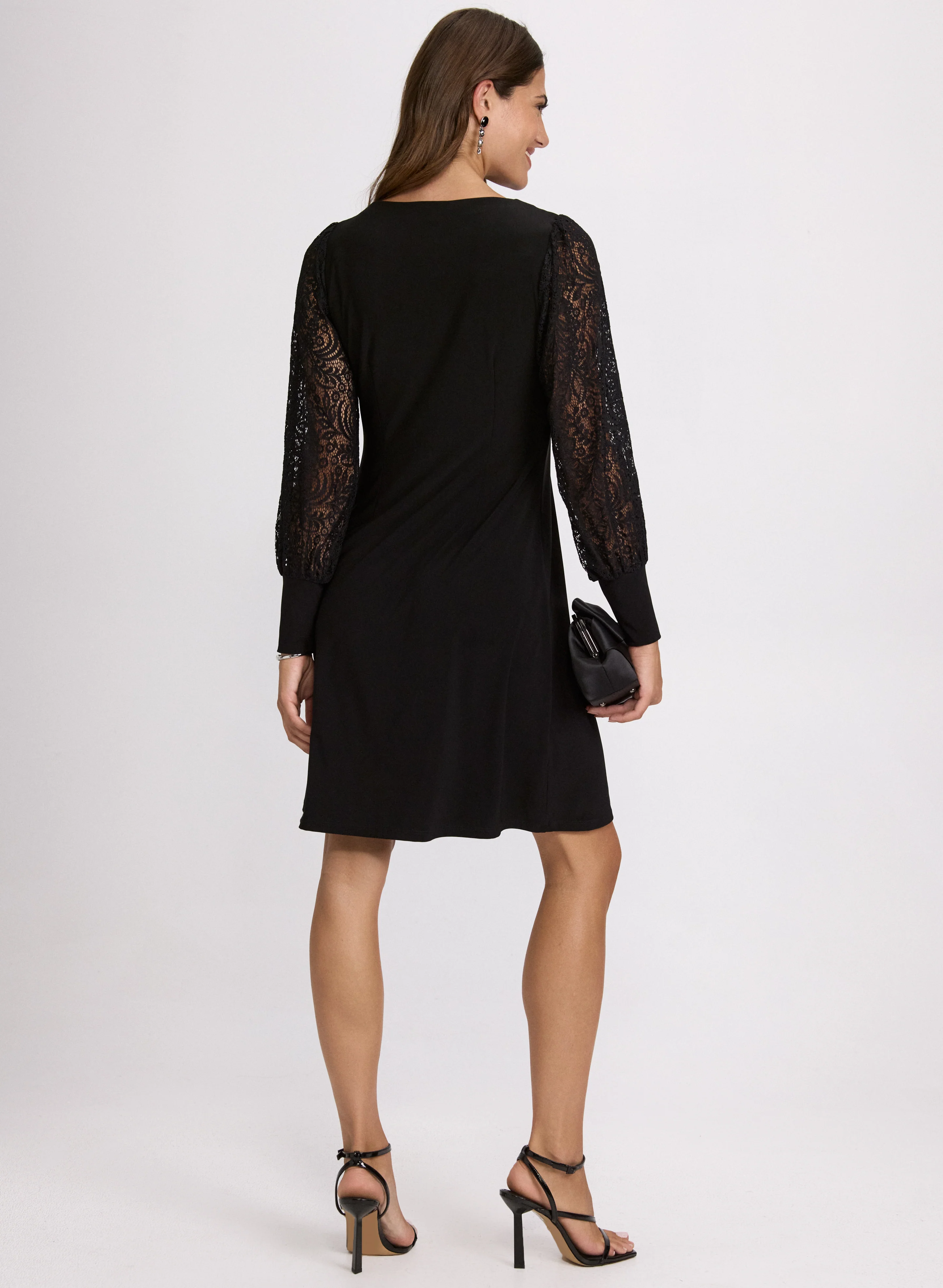 Lace Sleeve Dress - Image 4