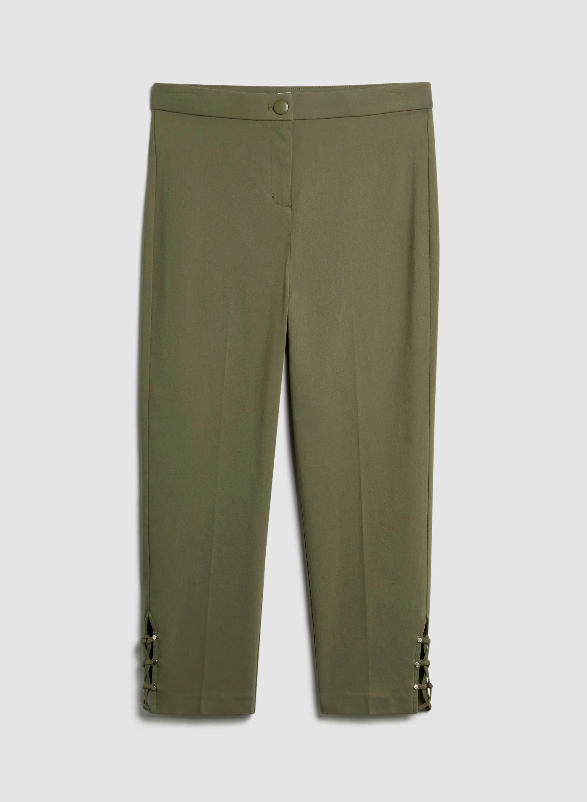 Lace-Up Detail Capri Pants - Image 6