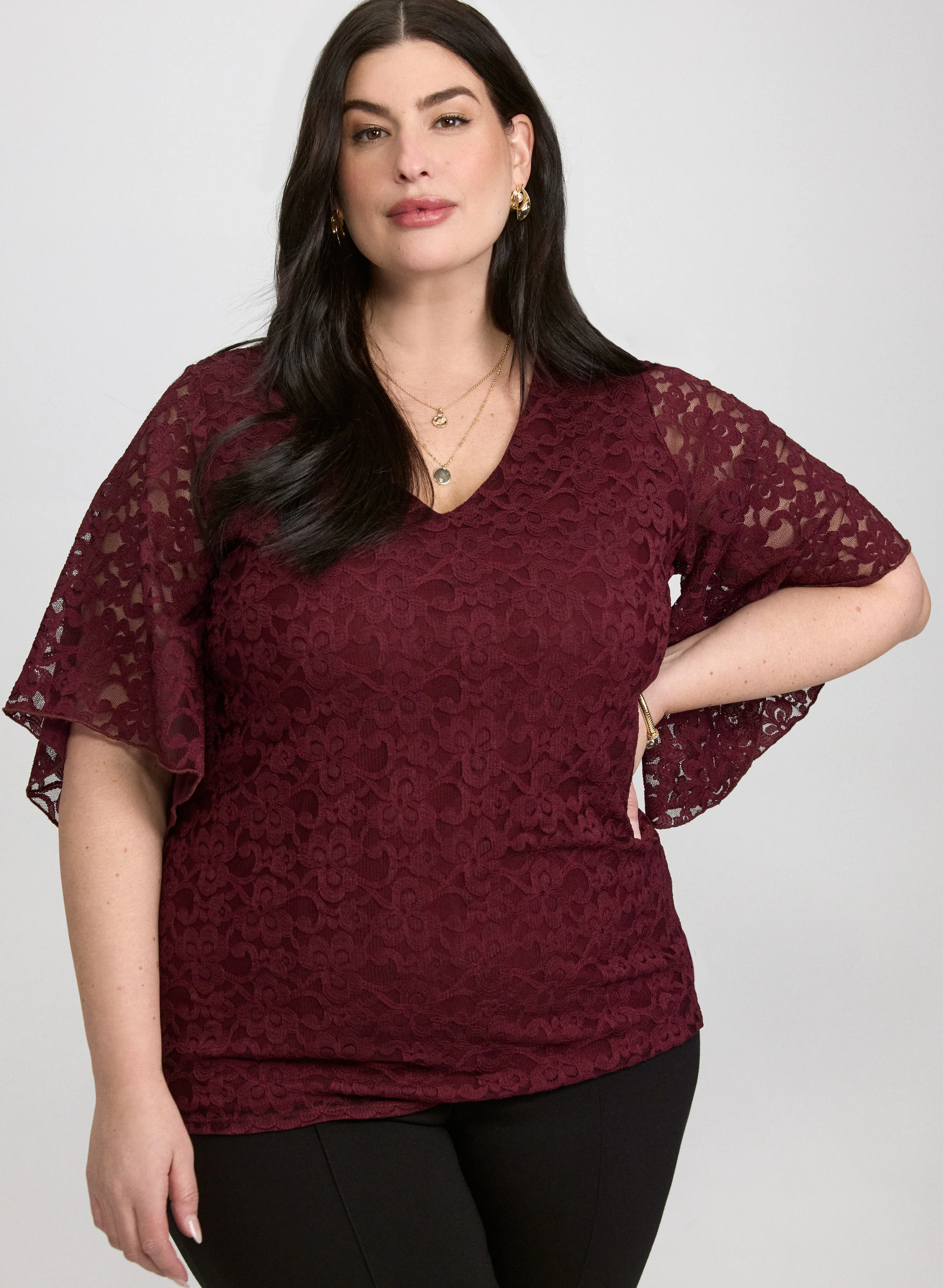 Lace V-Neck Blouse