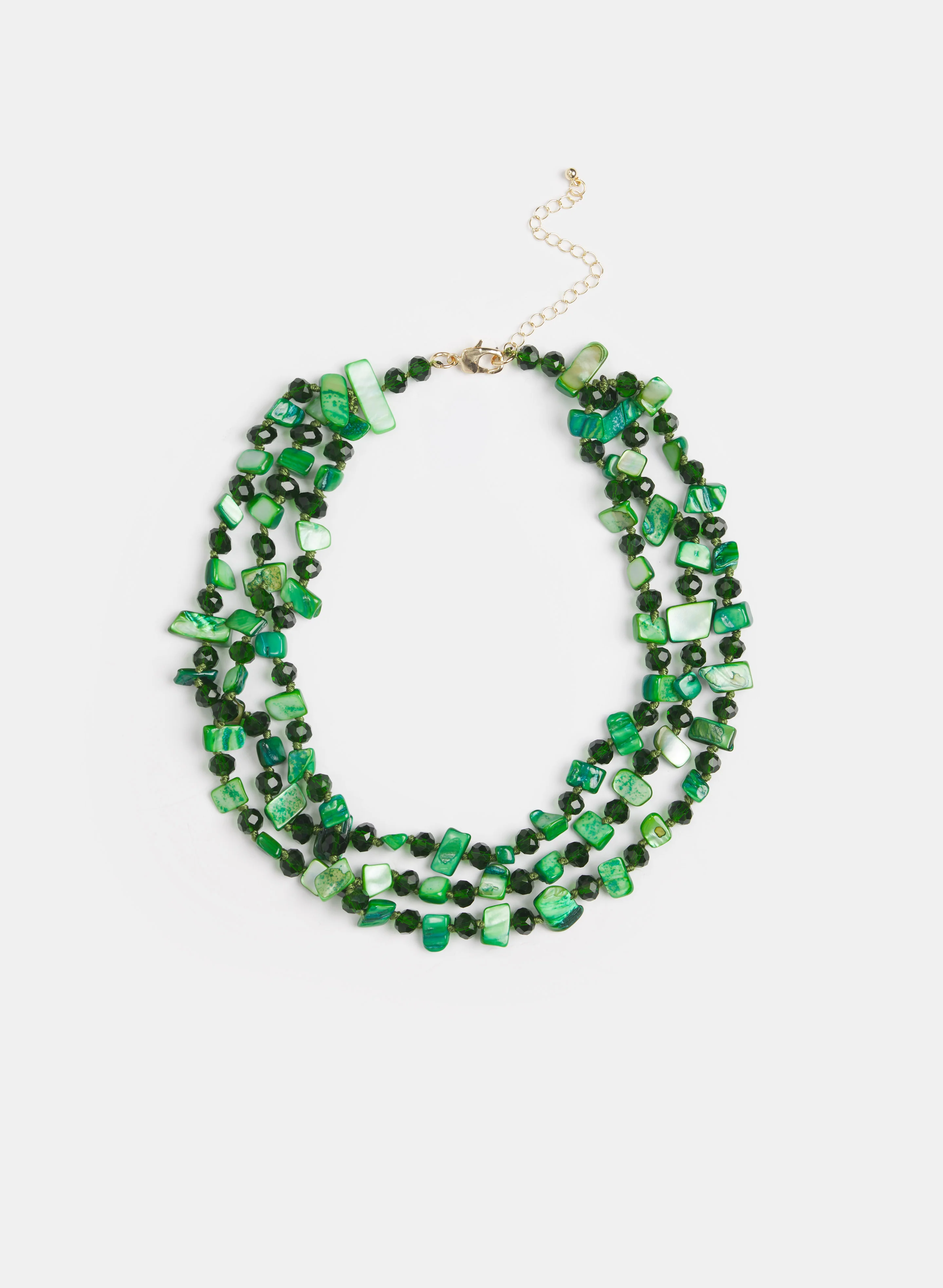 Layered Faceted Bead Necklace