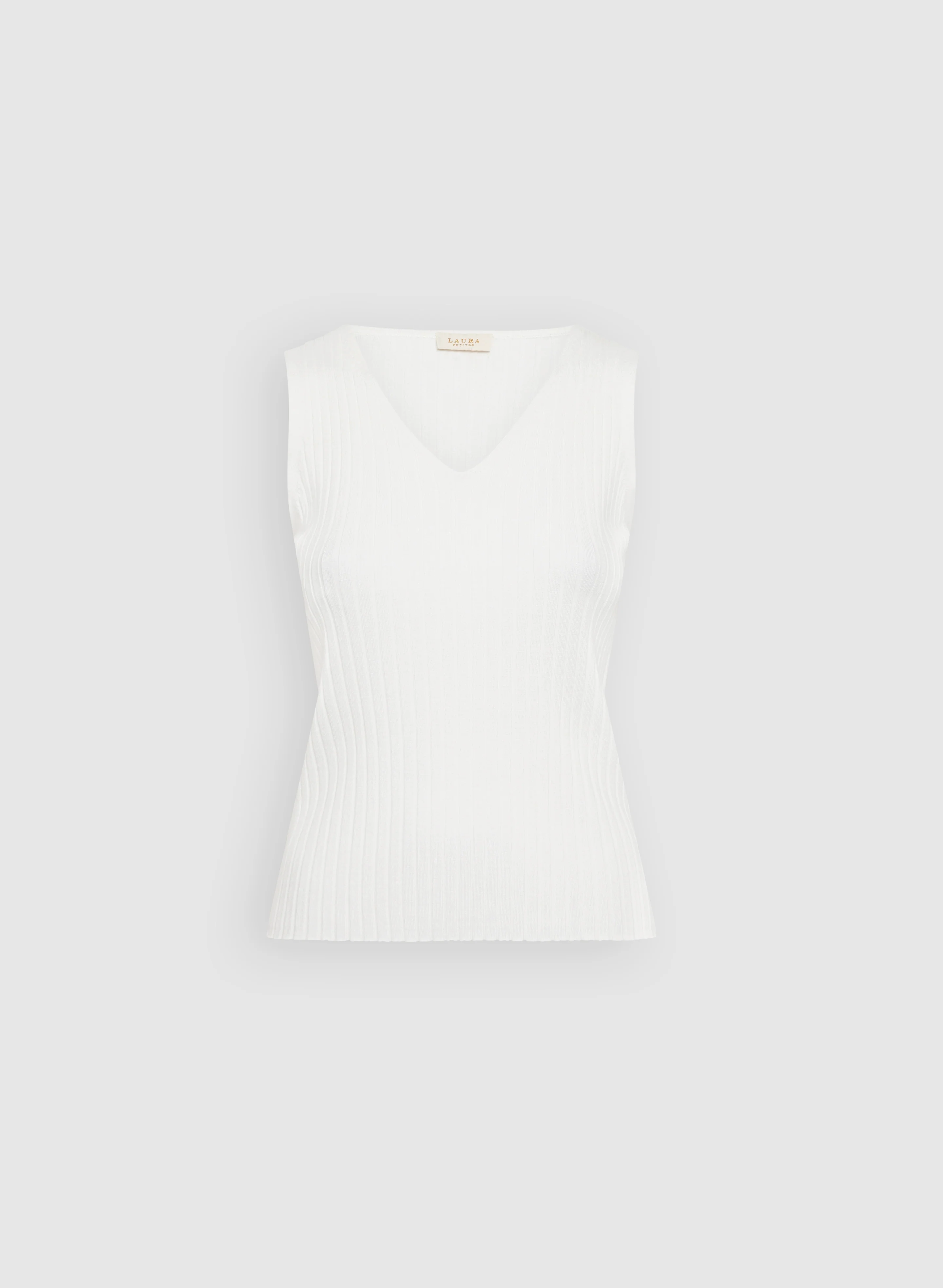 Sleeveless Ribbed Knit Sweater - Image 6