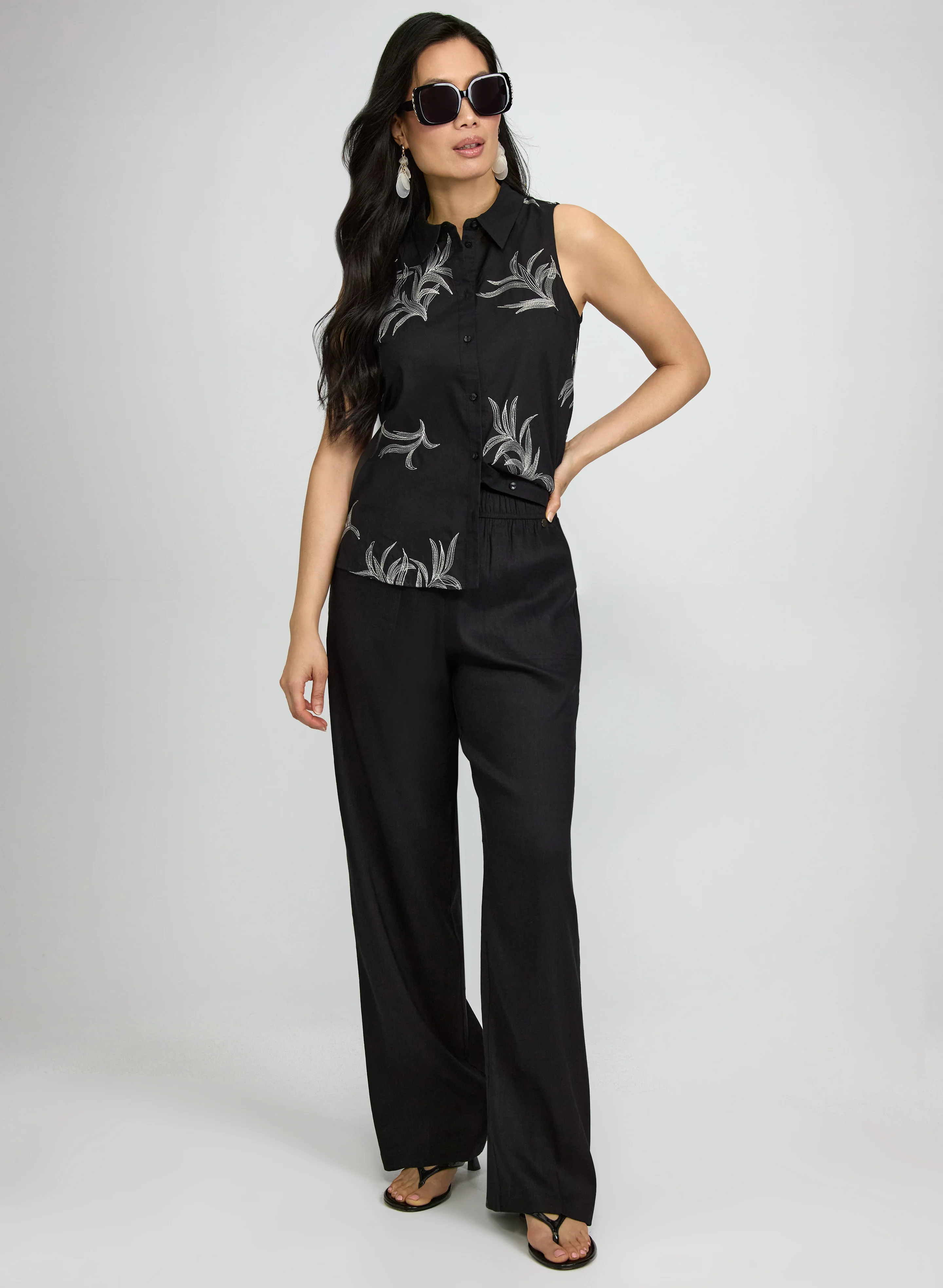 Leaf Embroidered Blouse - Image 3