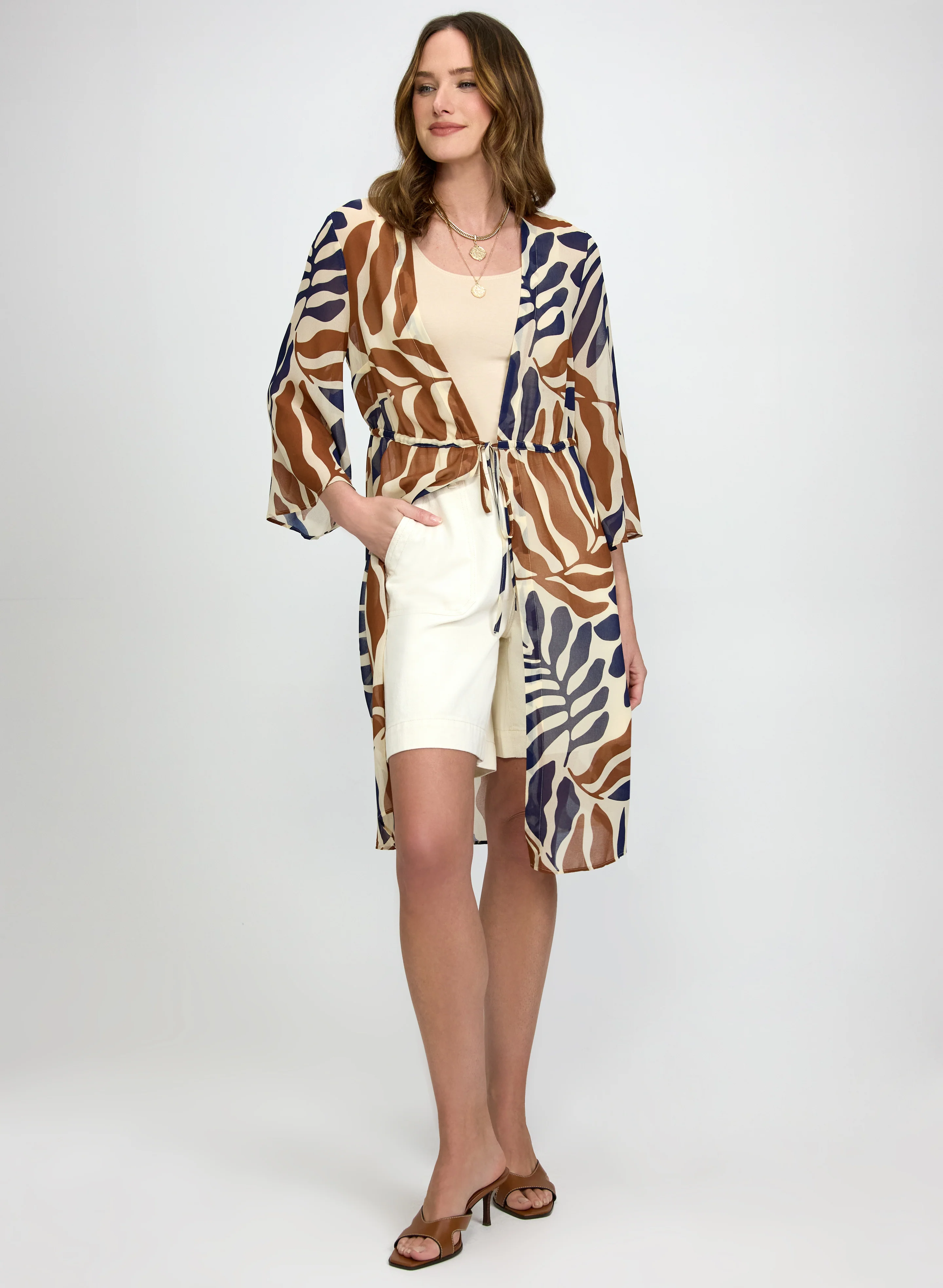 Leaf Print Chiffon Blouse - Image 3