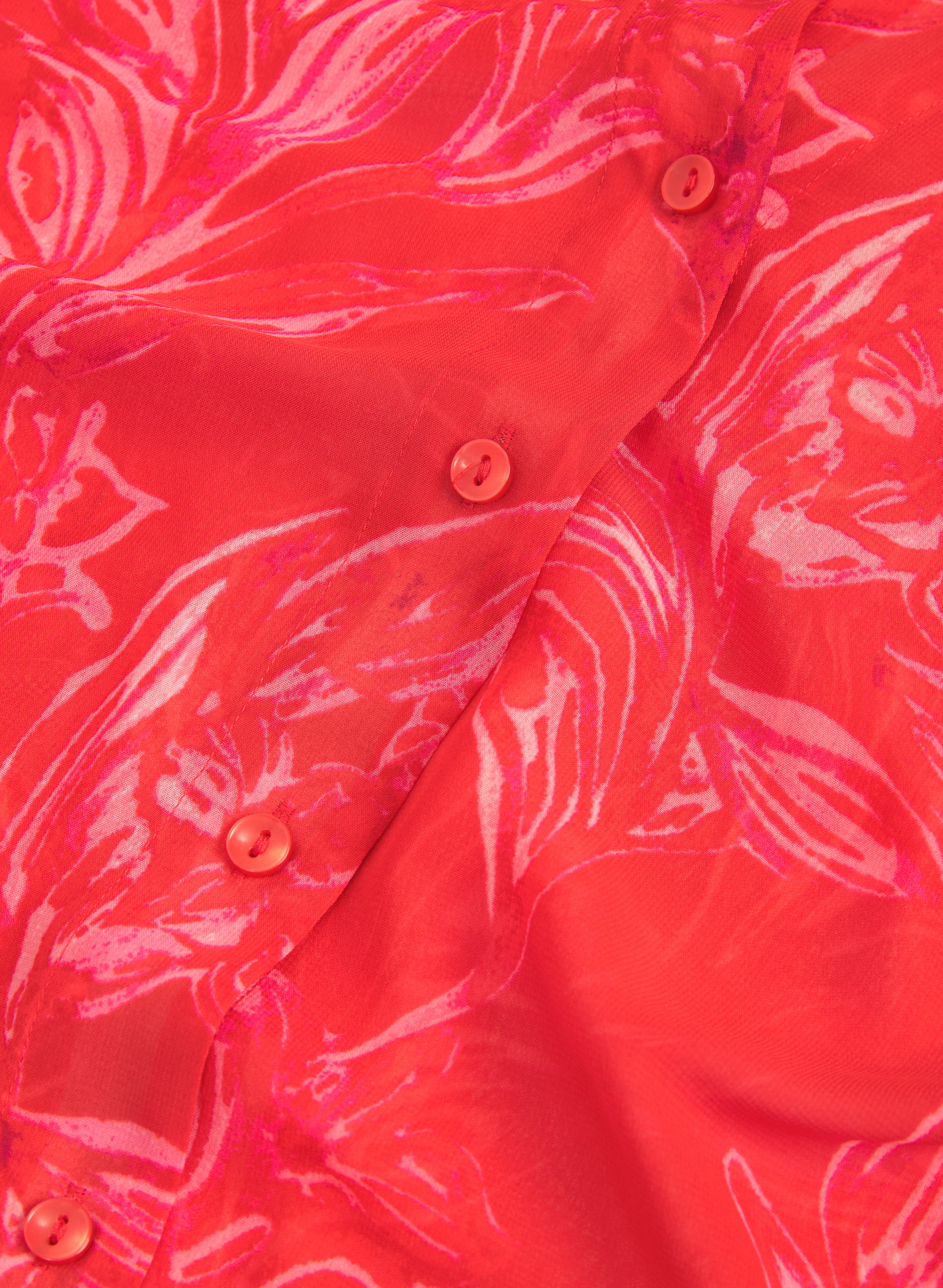 Leaf Print Chiffon Blouse - Image 7