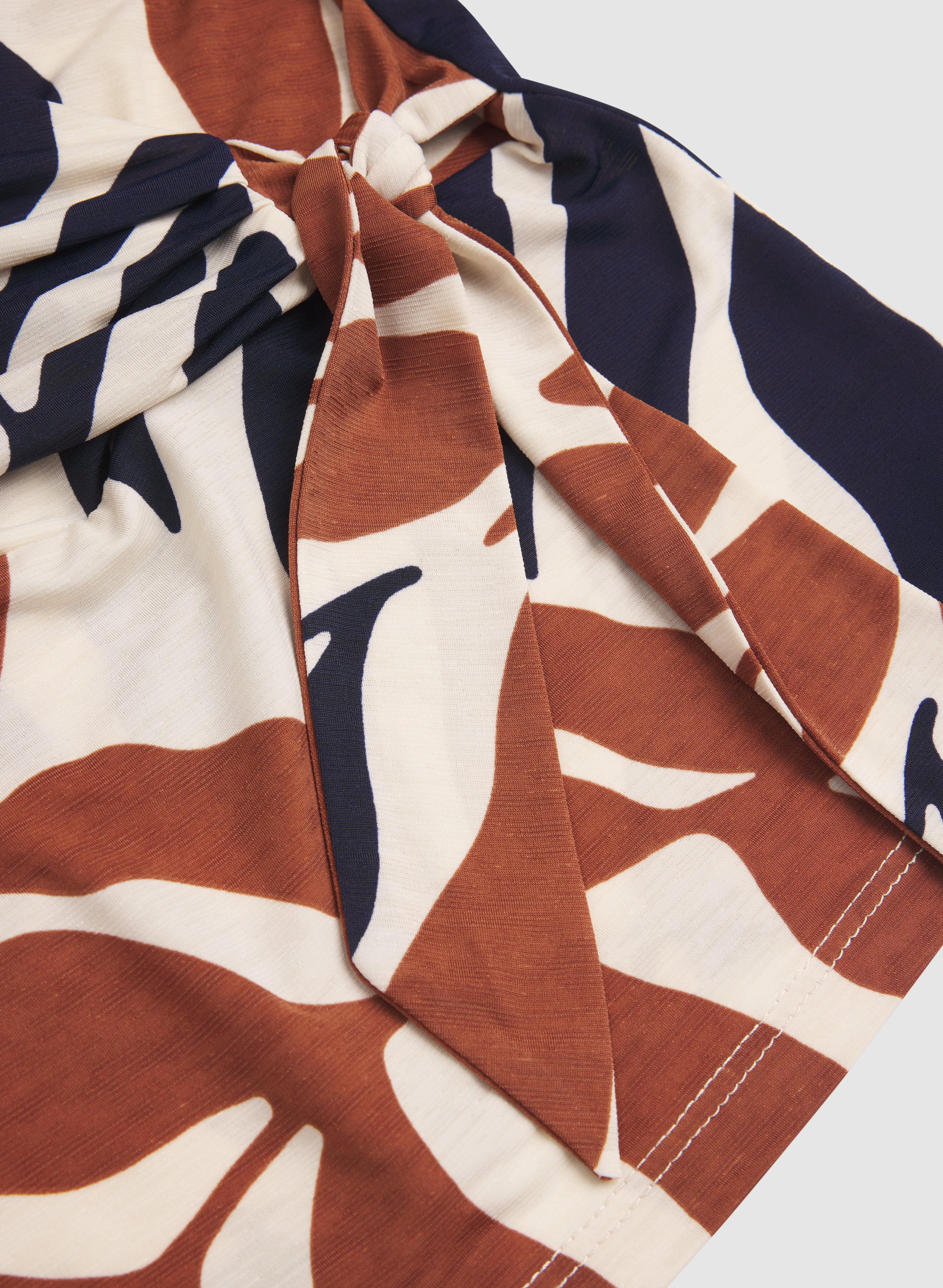 Leaf Print Faux-Wrap Top - Image 7