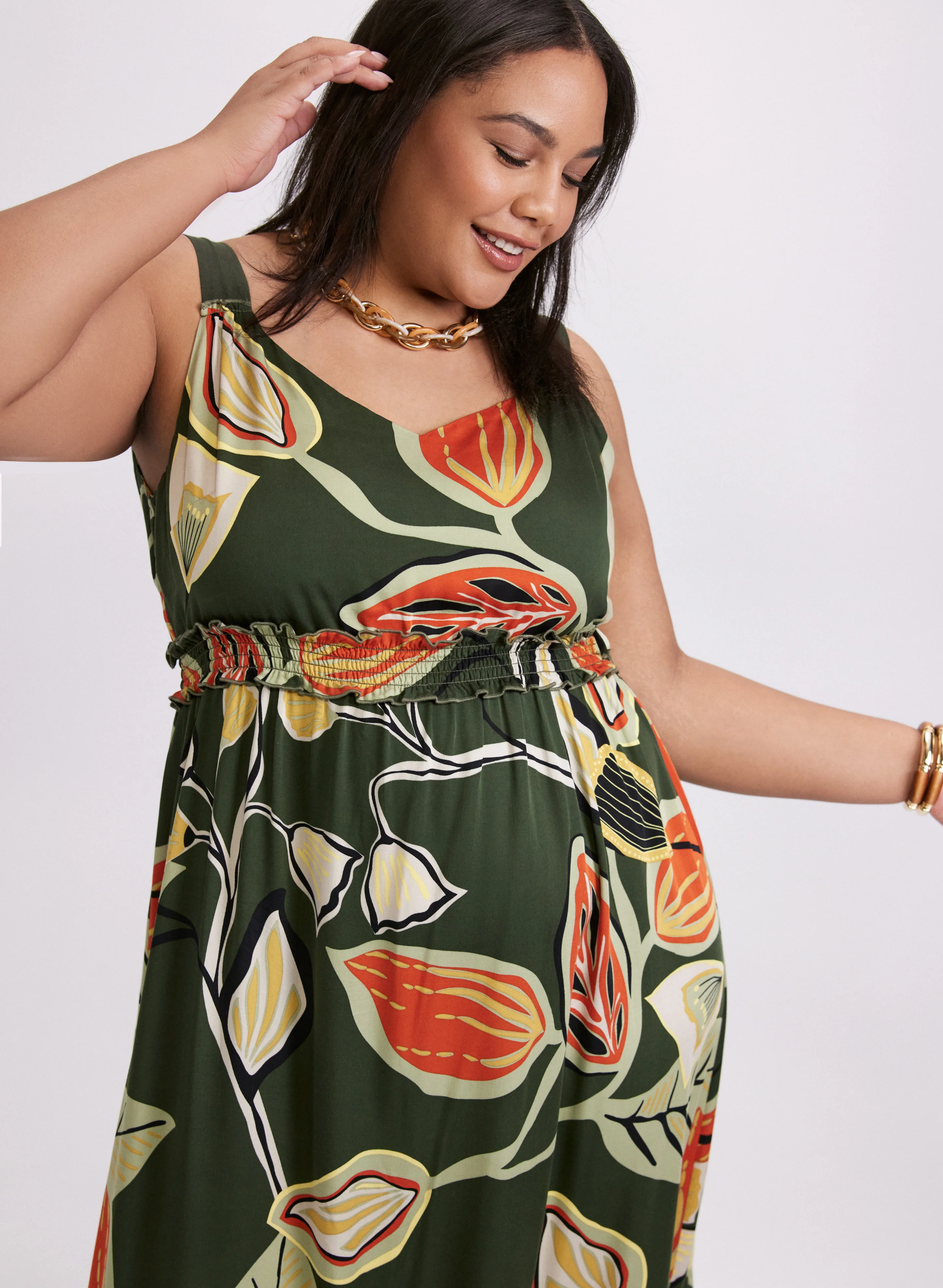 Leaf Print Maxi Dress - Image 6