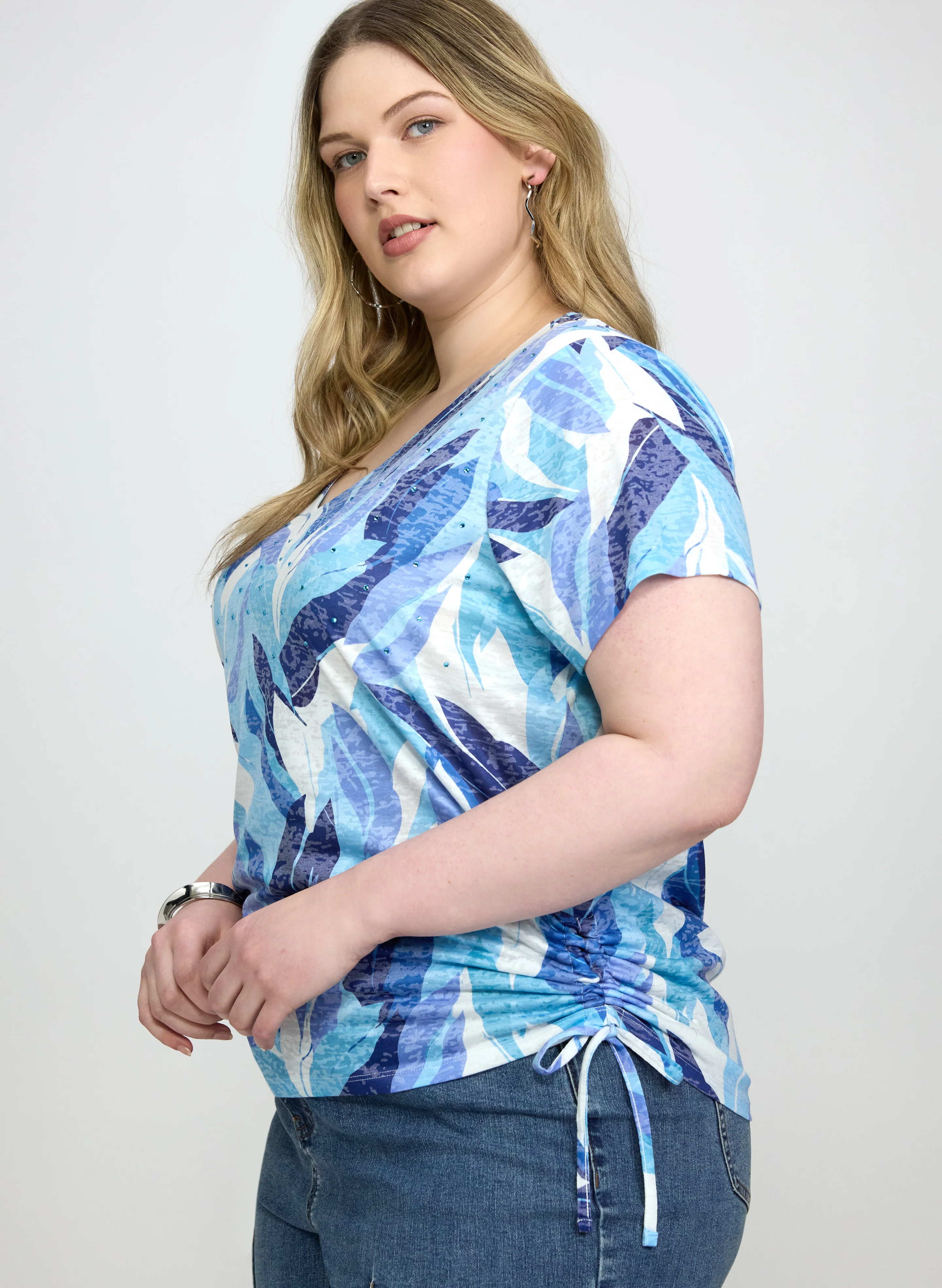 Leaf Print T-Shirt - Image 2