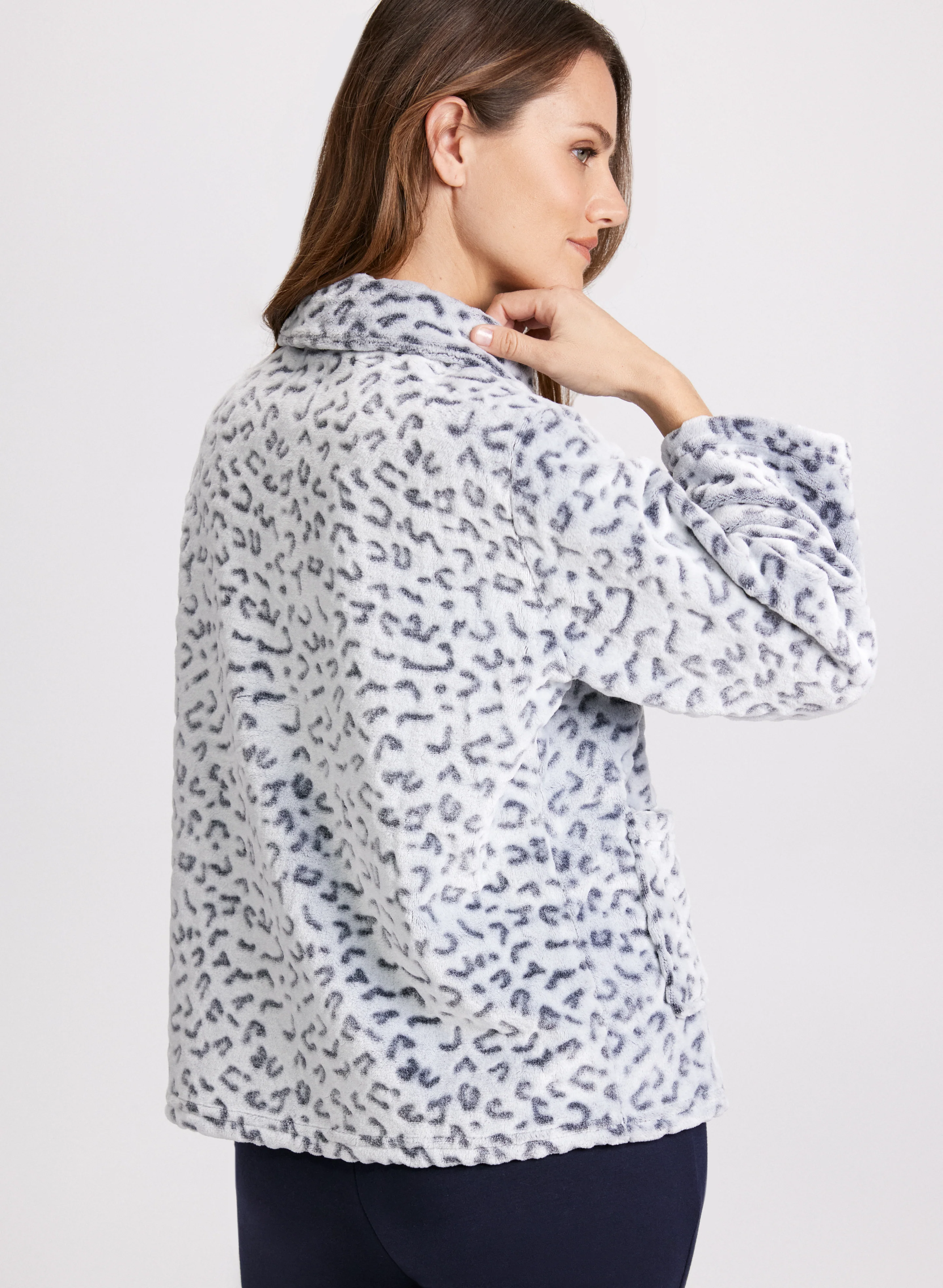 Leopard Print Plush Shacket - Image 4