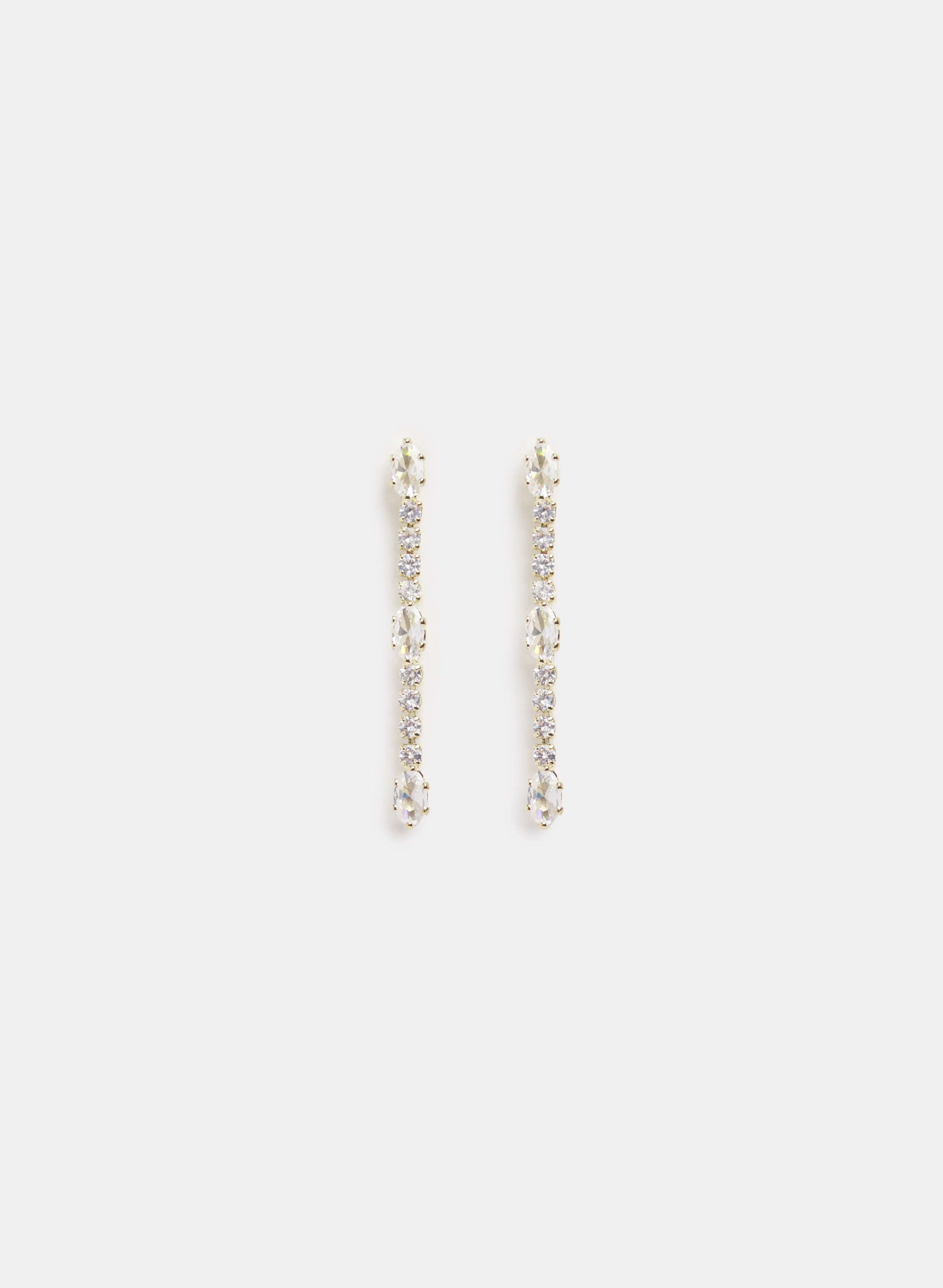 Linear Crystal Drop Earrings