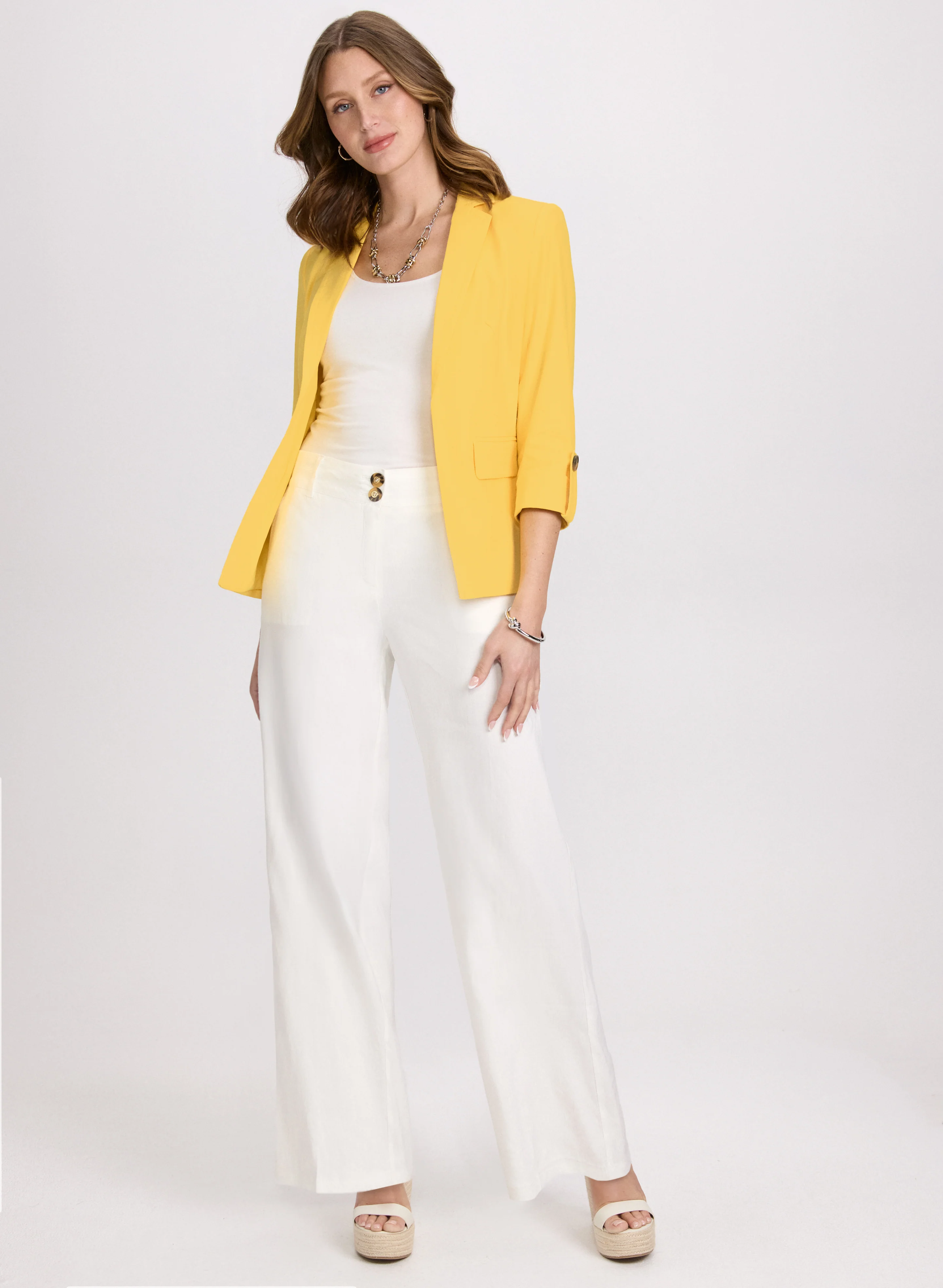Linen-Blend Blazer & Olivia Linen-Blend Pants