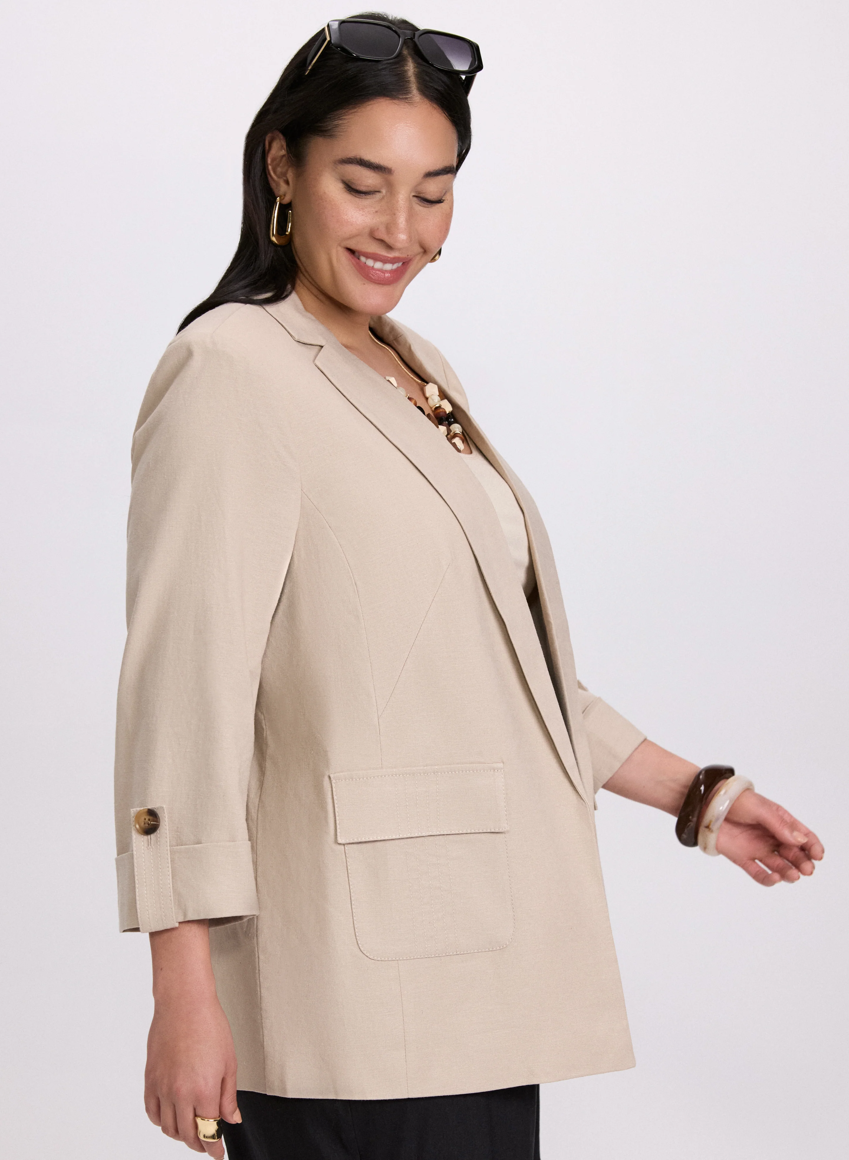 Linen-Blend Blazer - Image 2