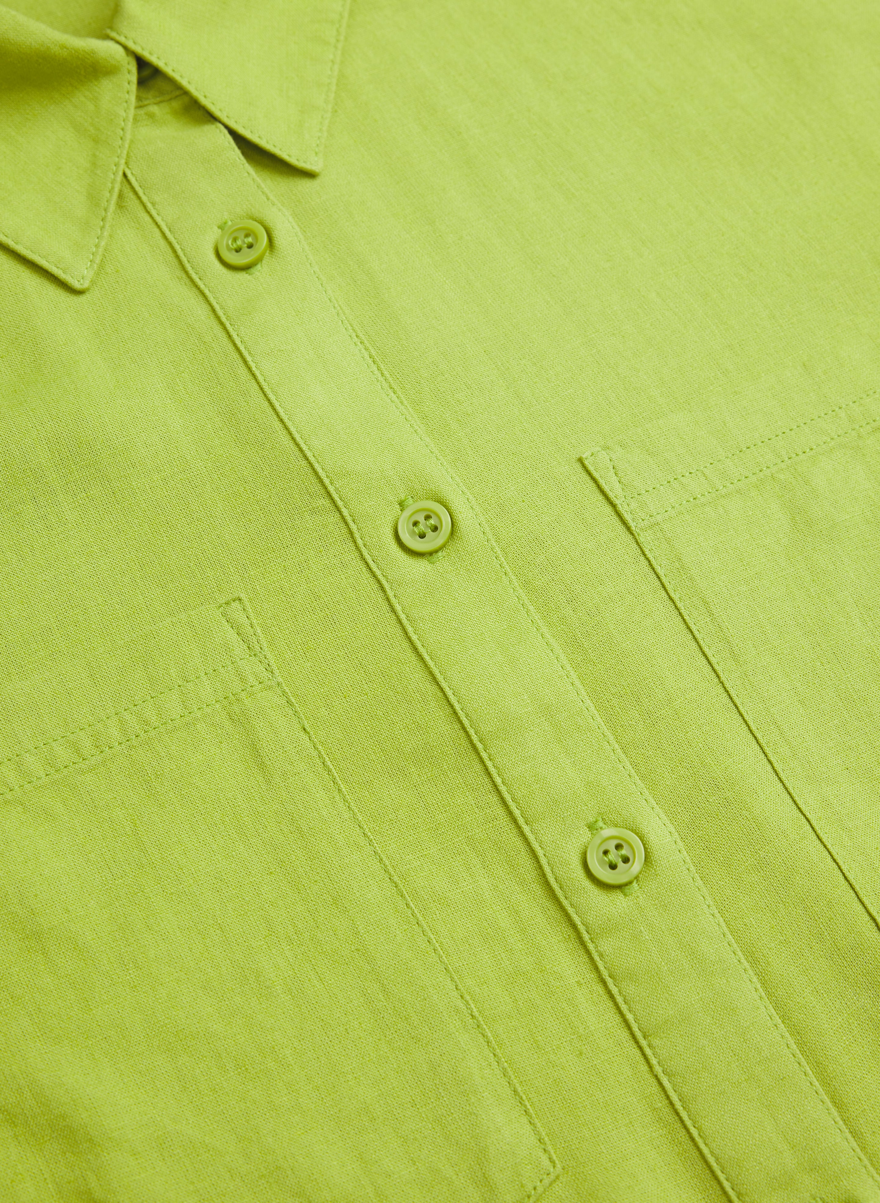 Linen-Blend Button-Down Blouse - Image 7