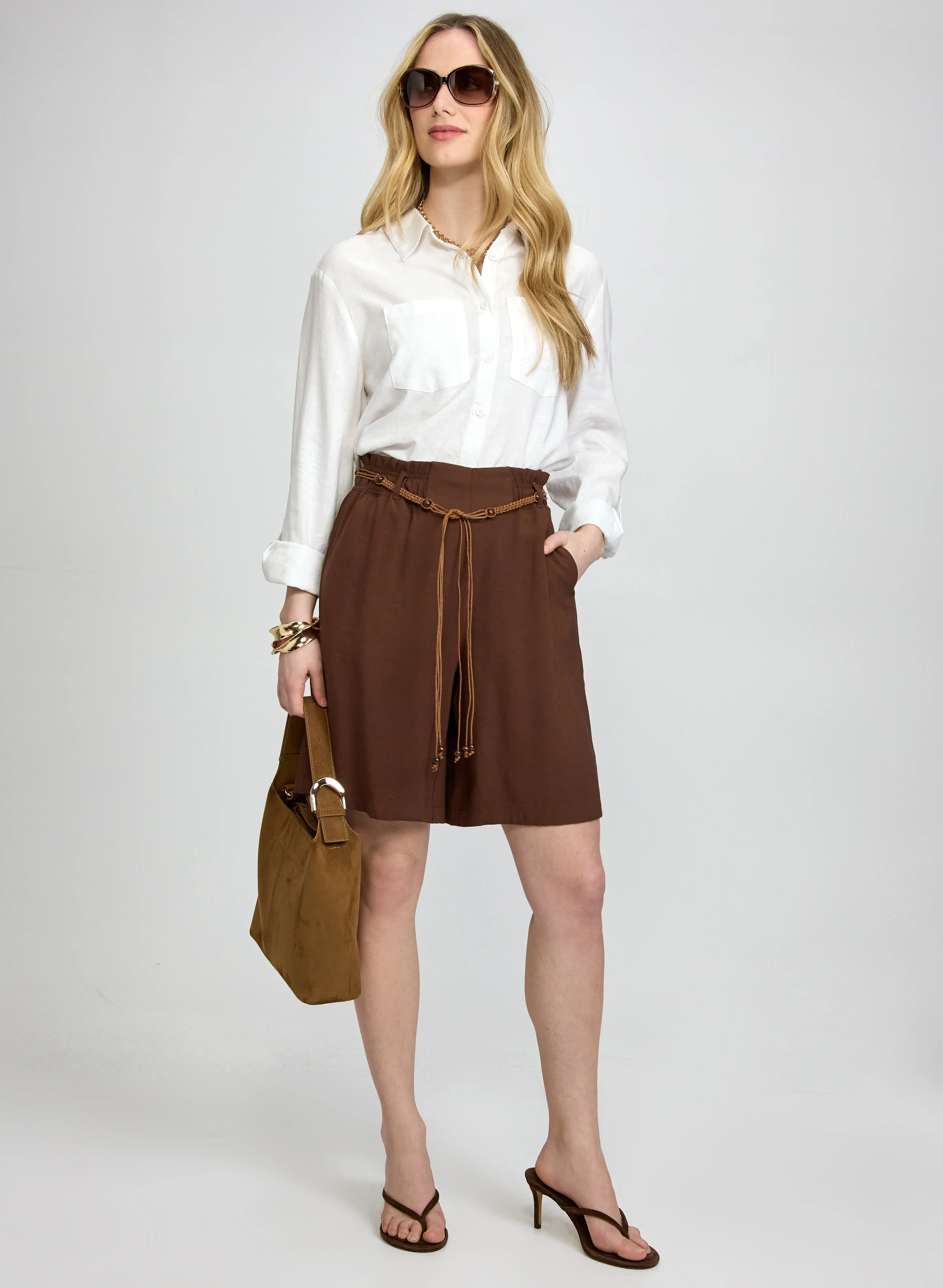 Linen-Blend Button-Down Blouse - Image 3