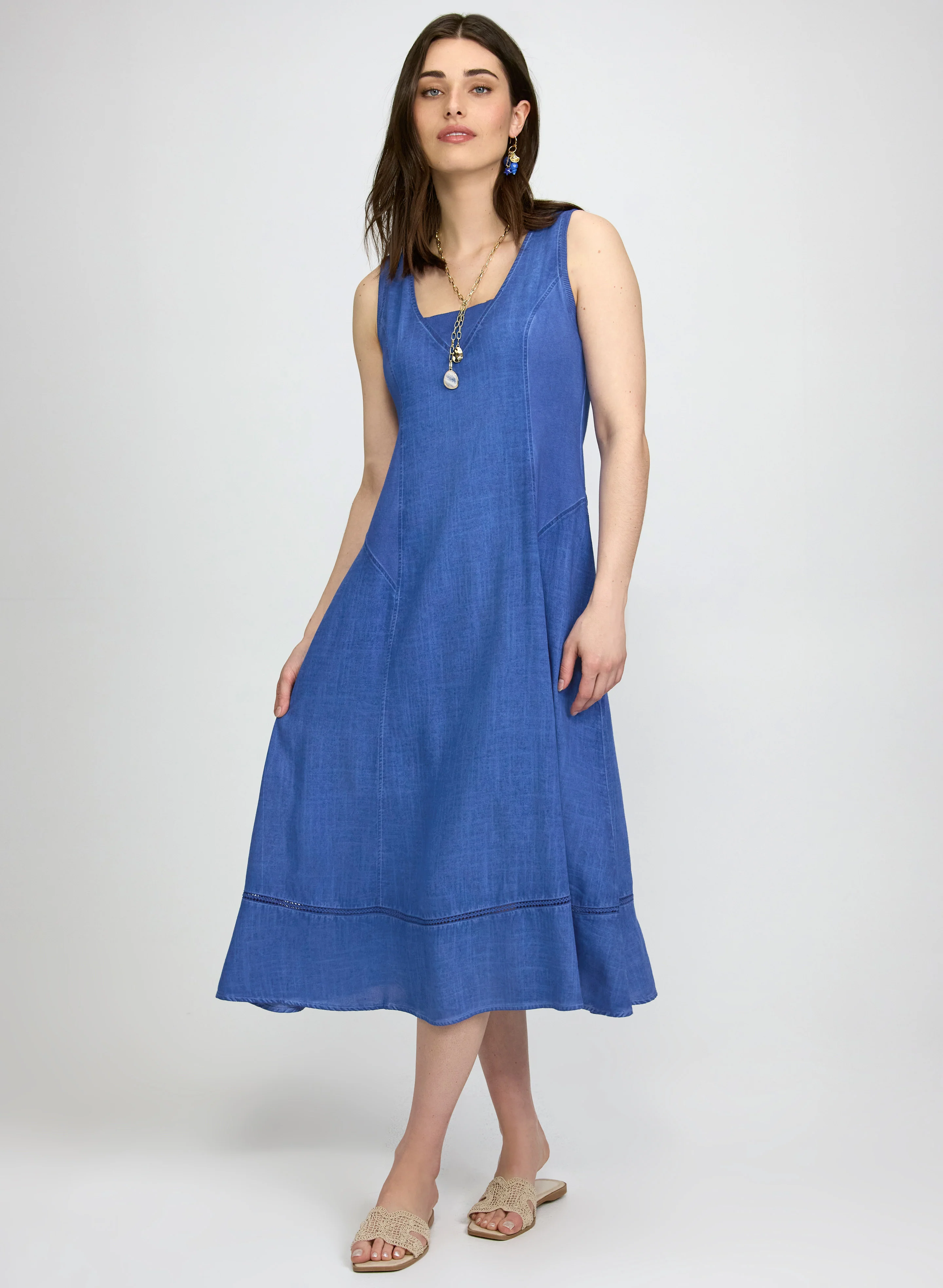 Linen-Blend Dress