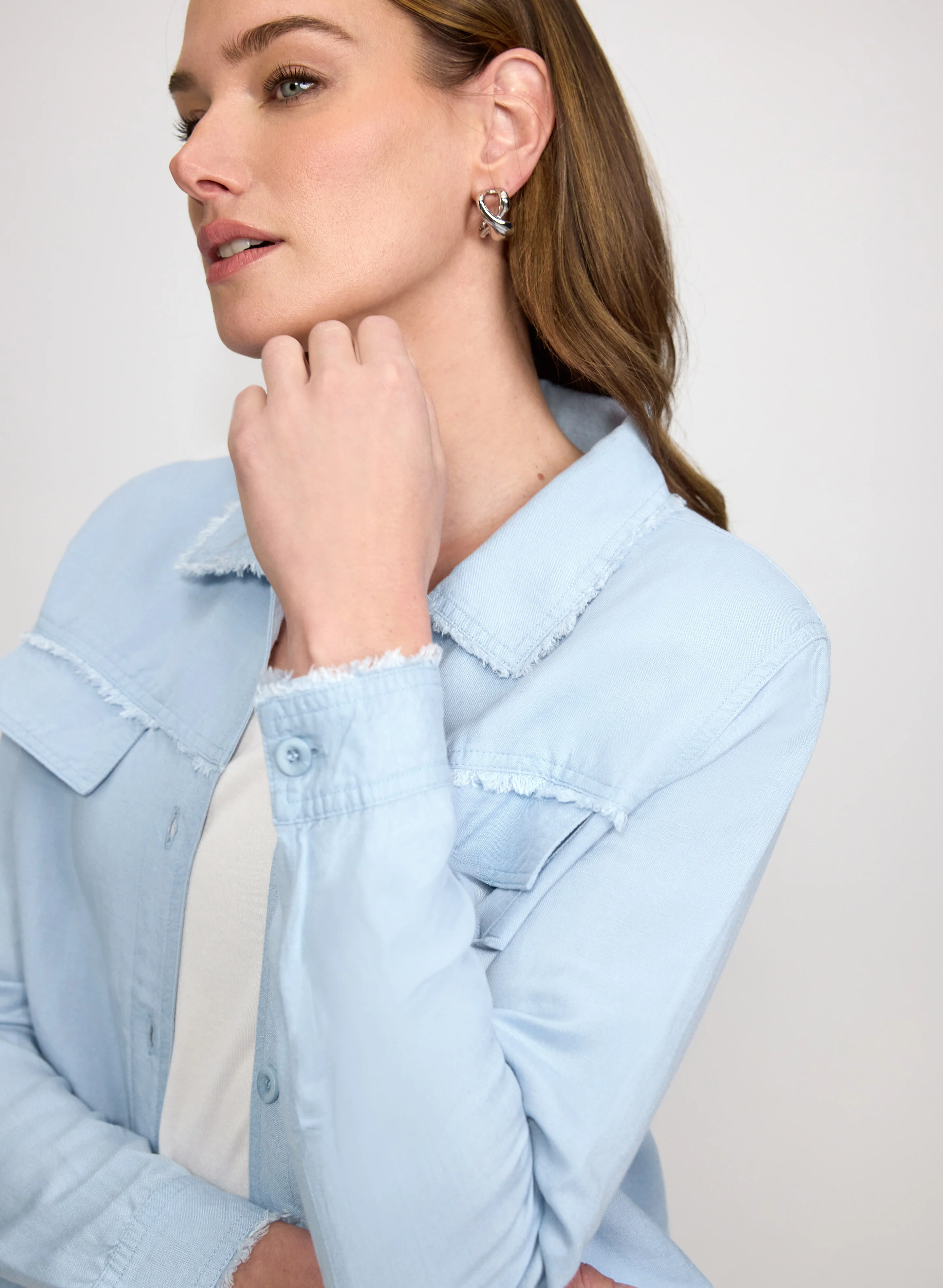 Frayed Linen-Blend Jacket - Image 2